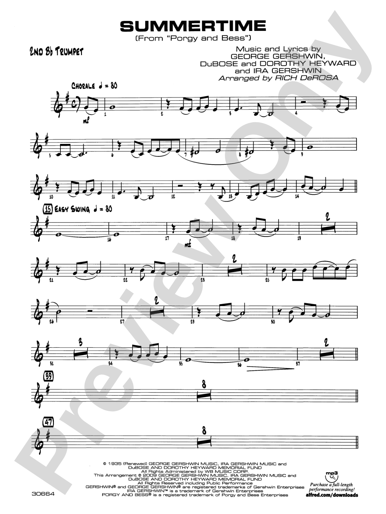 Summertime: 2nd B-flat Trumpet