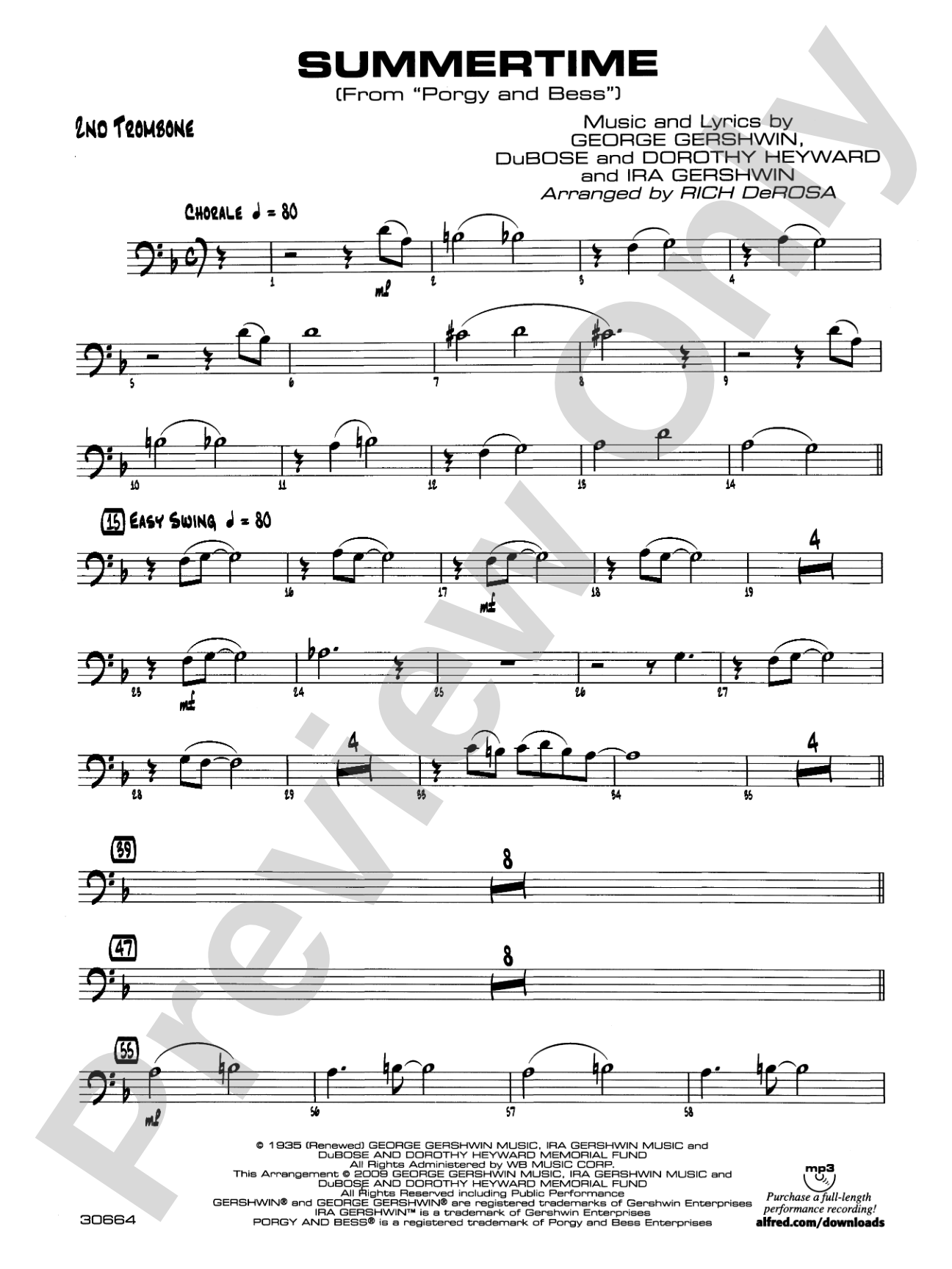 Summertime: 2nd Trombone