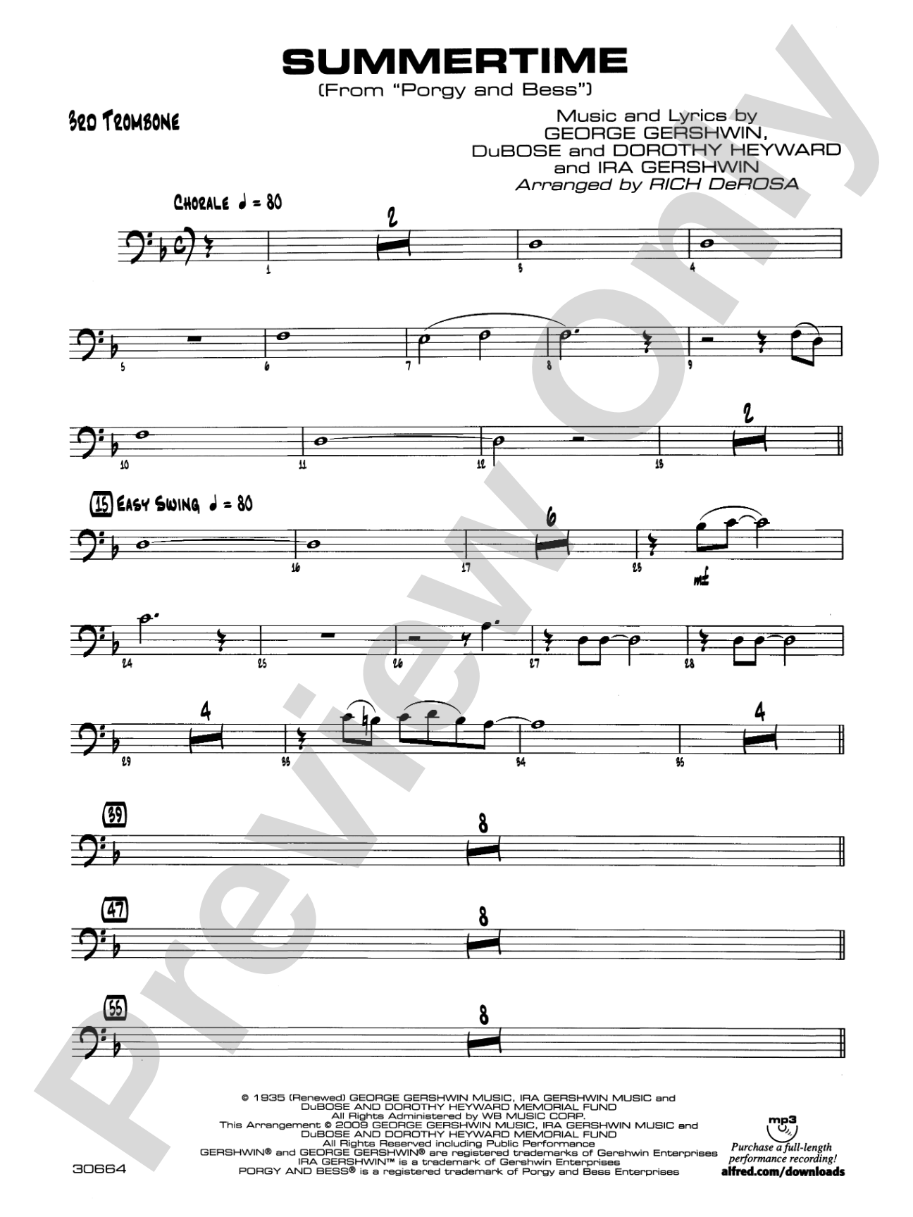 Summertime: 3rd Trombone