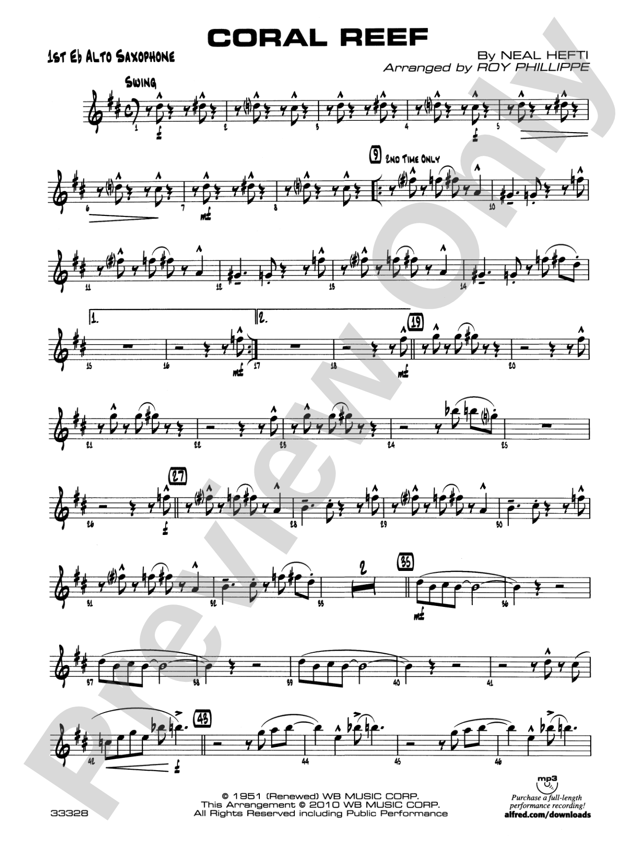 Coral Reef: E-flat Alto Saxophone