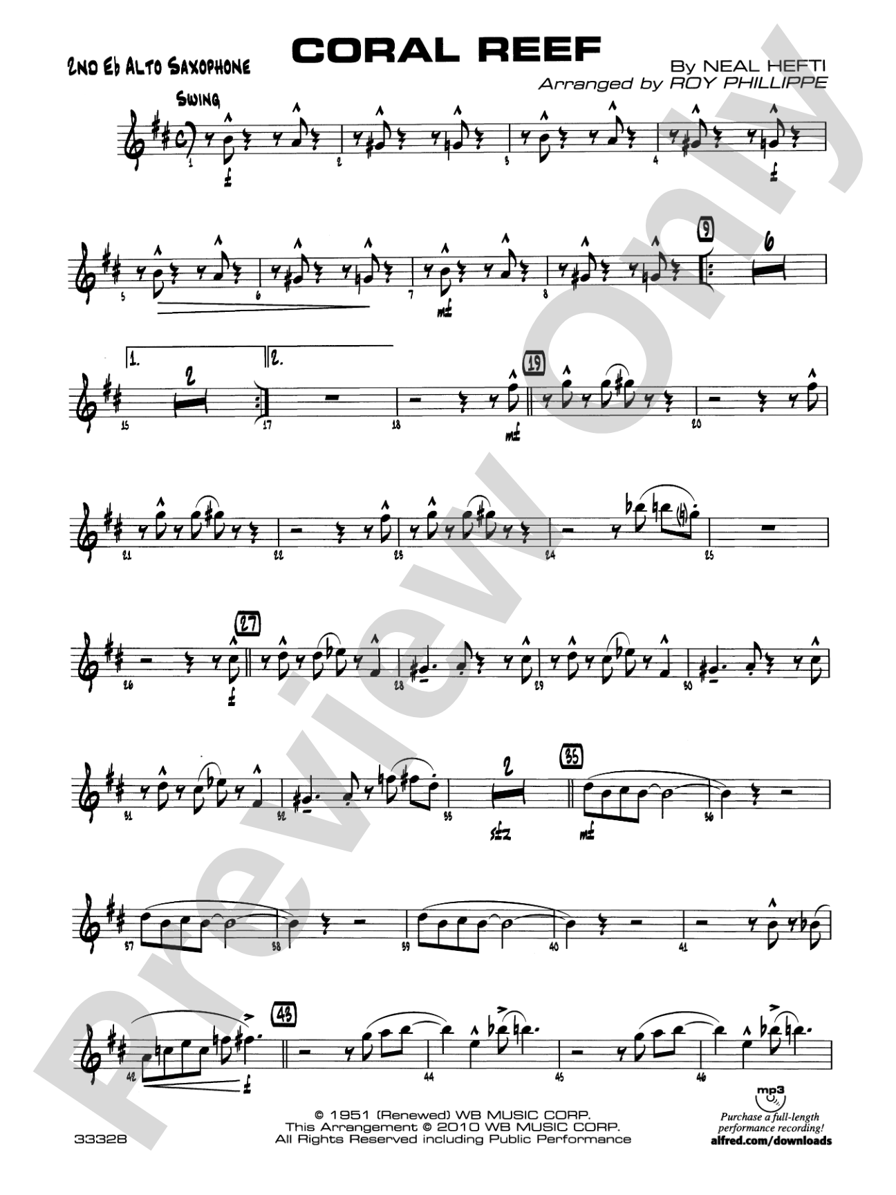 Coral Reef: 2nd E-flat Alto Saxophone