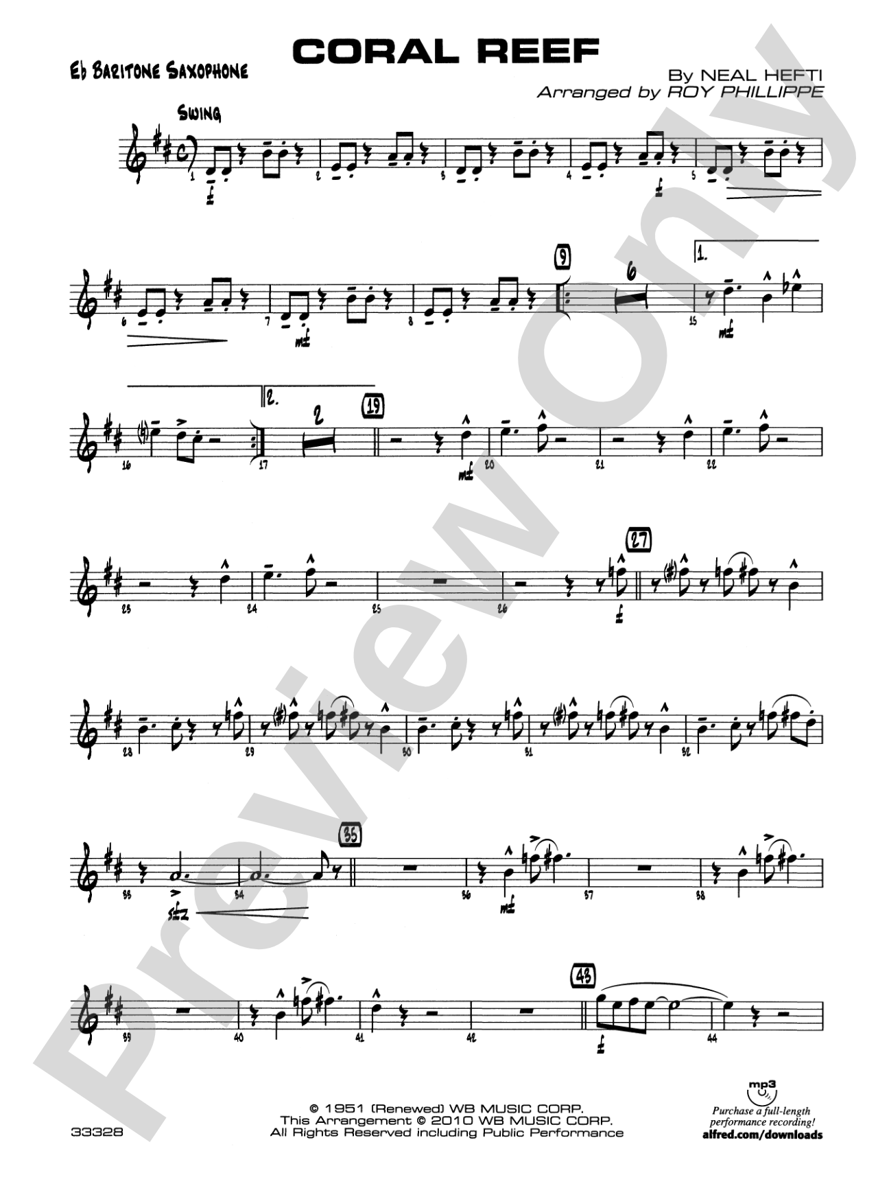 Coral Reef: E-flat Baritone Saxophone