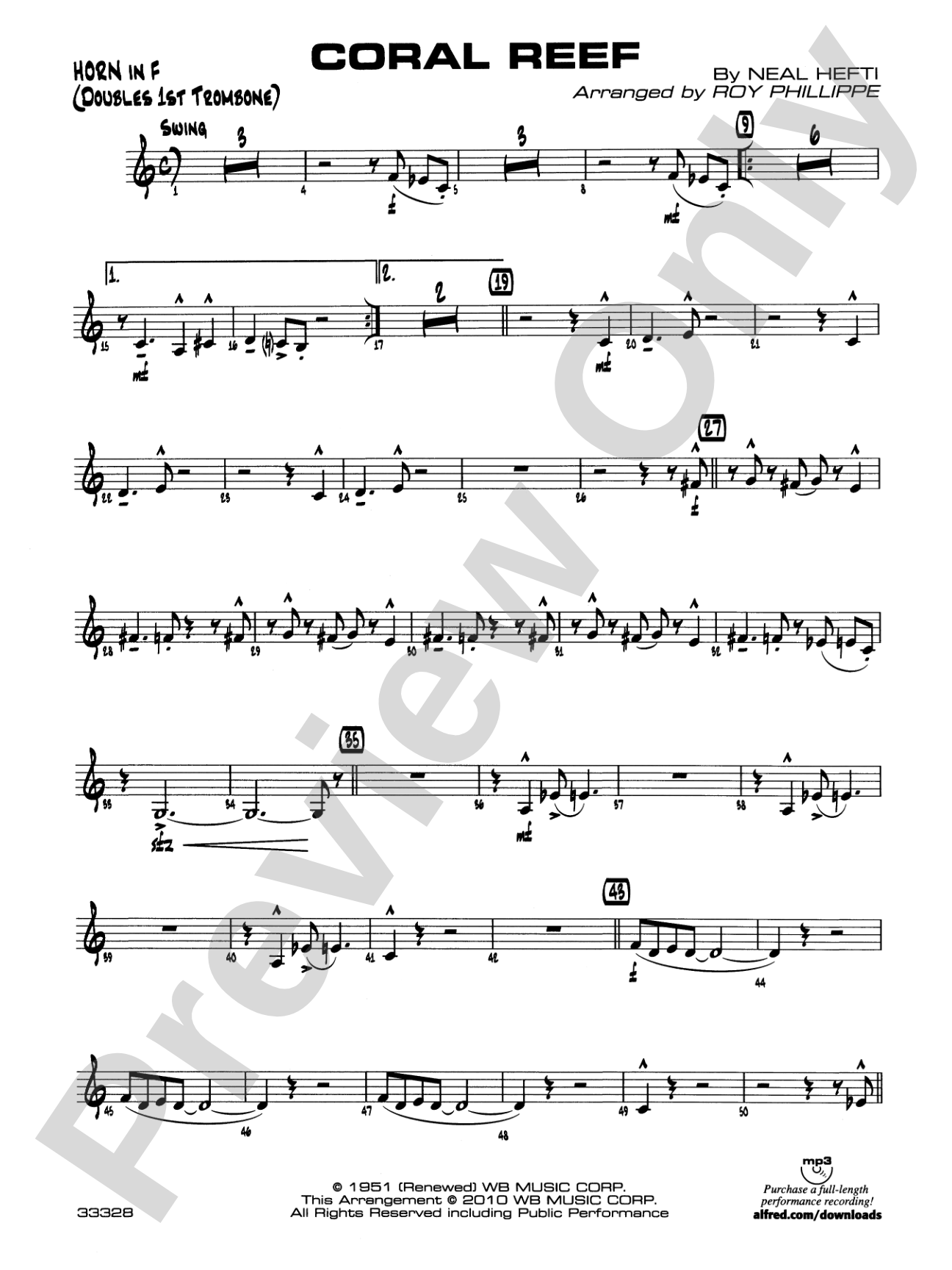 Coral Reef: 1st F Horn