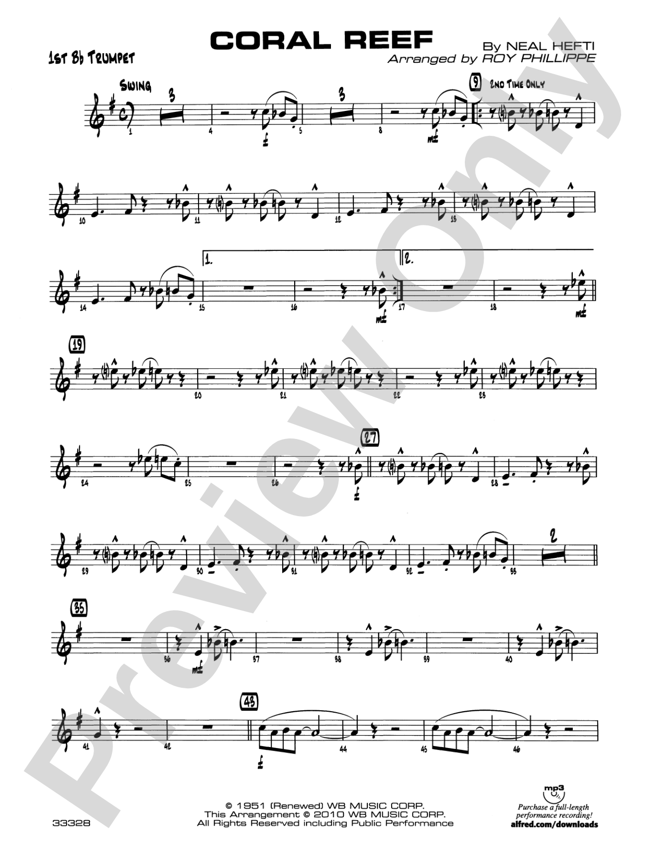 Coral Reef: 1st B-flat Trumpet