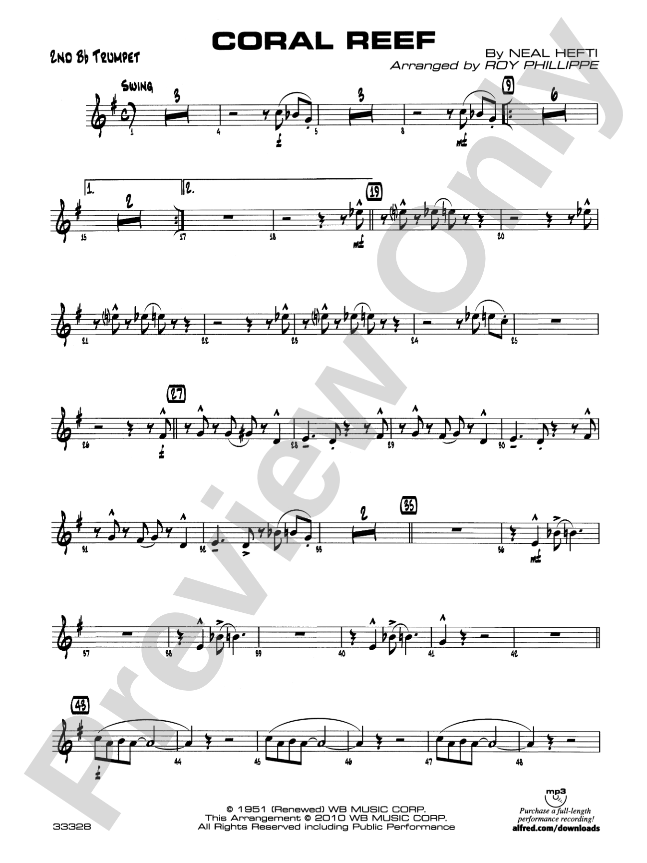 Coral Reef: 2nd B-flat Trumpet
