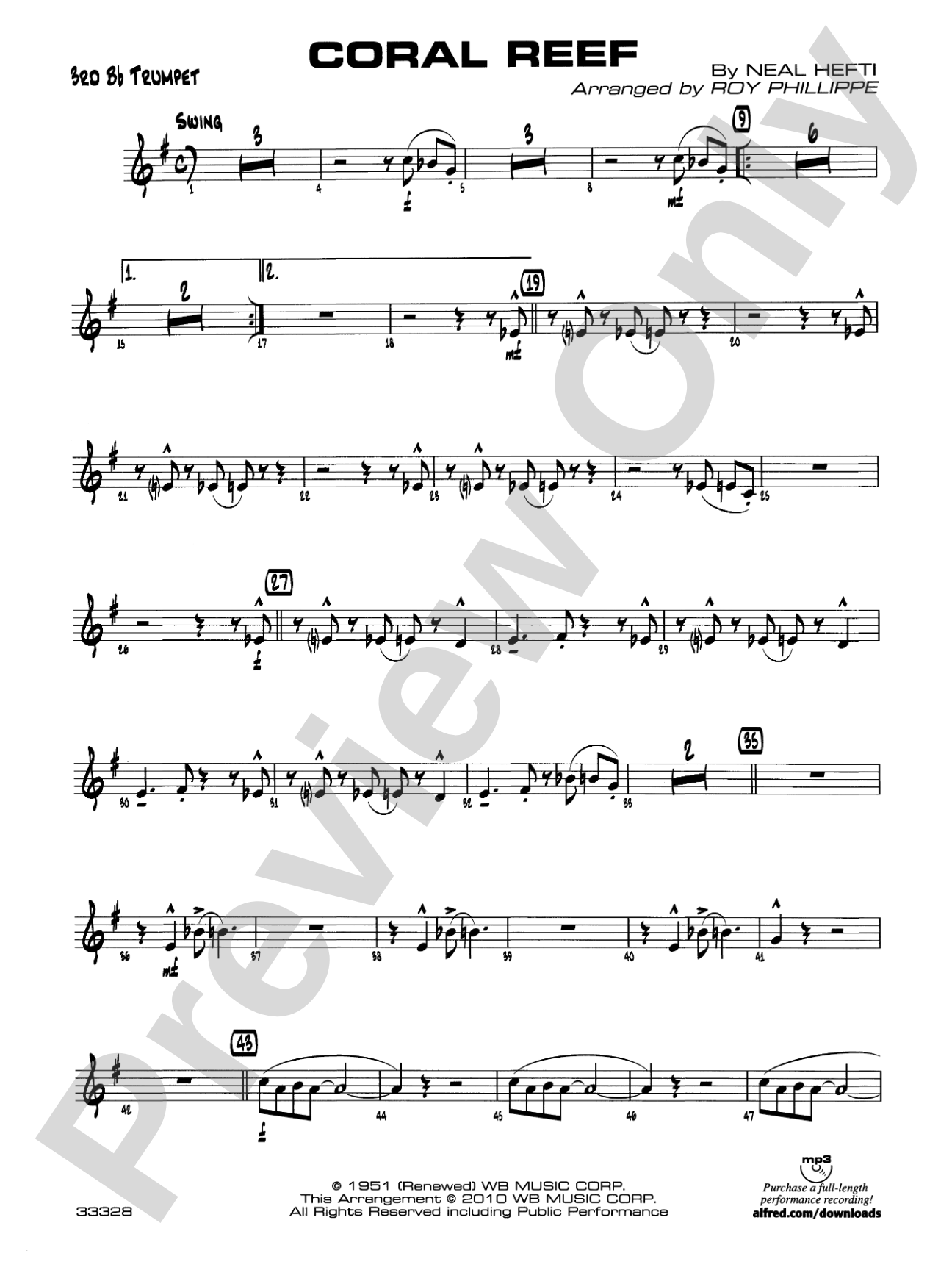 Coral Reef: 3rd B-flat Trumpet