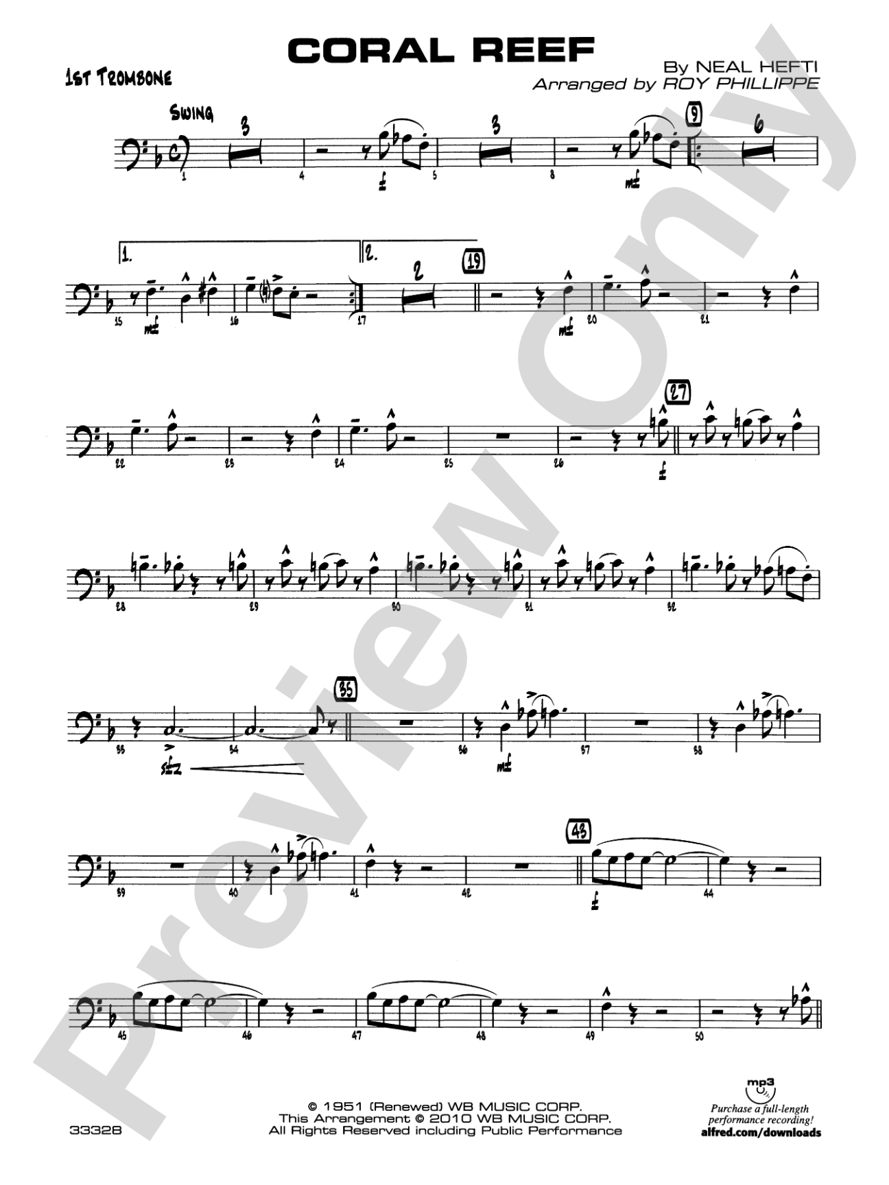 Coral Reef: 1st Trombone