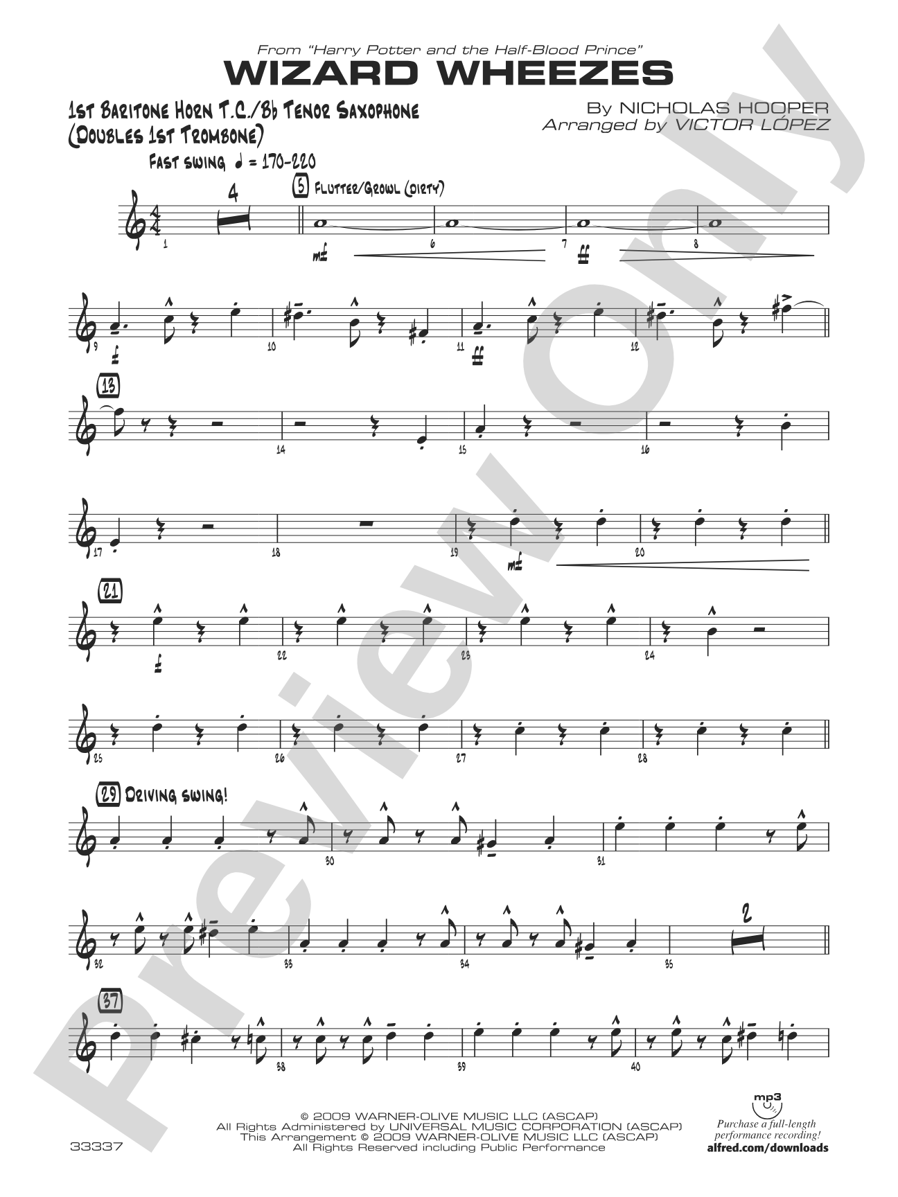 Wizard Wheezes (from Harry Potter and the Half-Blood Prince): Baritone T.C.