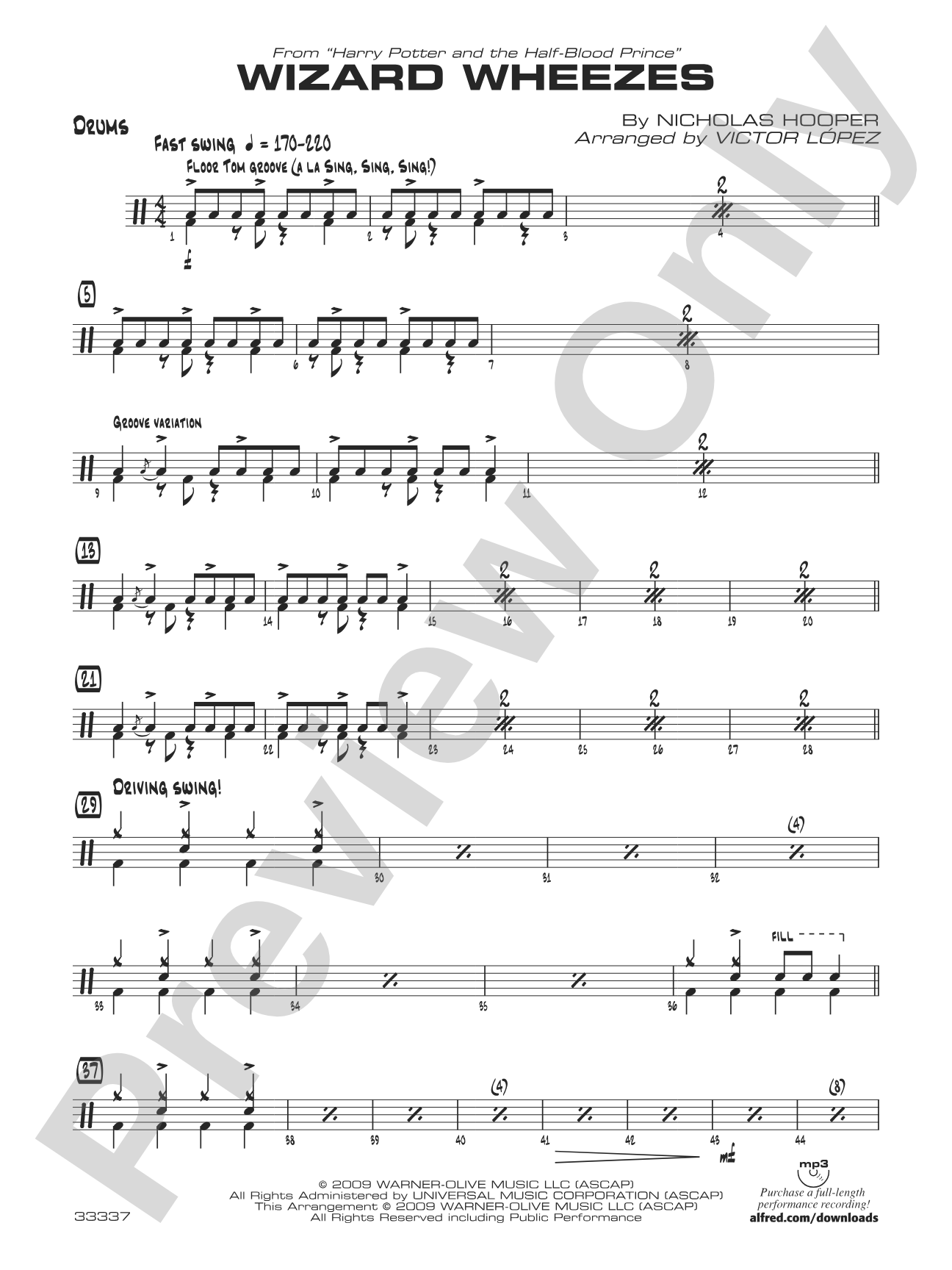 Wizard Wheezes (from Harry Potter and the Half-Blood Prince): Drums