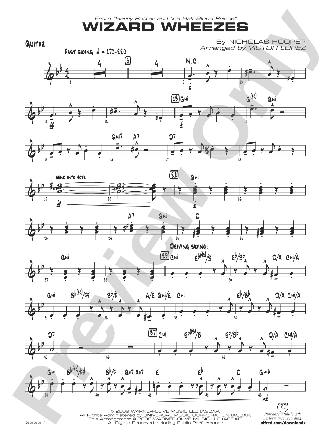 Wizard Wheezes (from Harry Potter and the Half-Blood Prince): Guitar