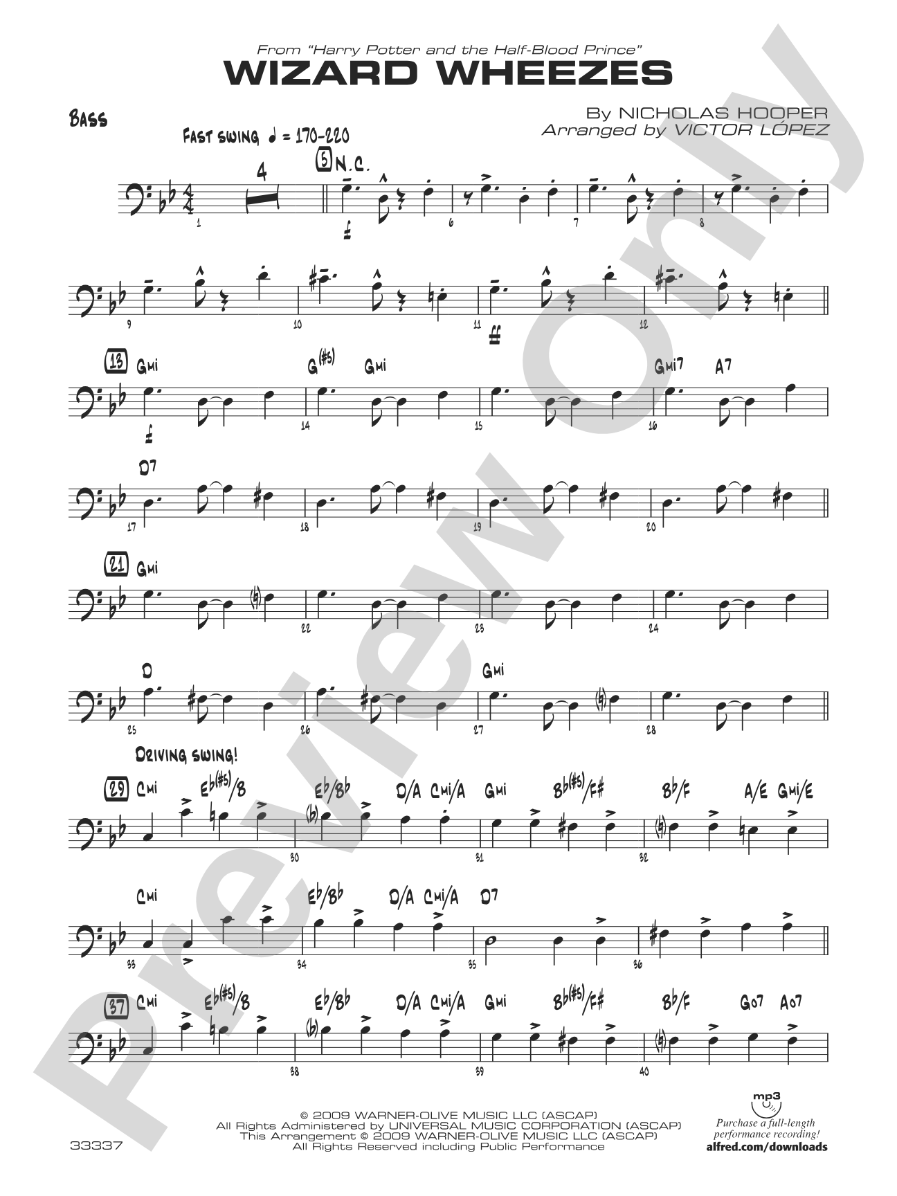 Wizard Wheezes (from Harry Potter and the Half-Blood Prince): String Bass