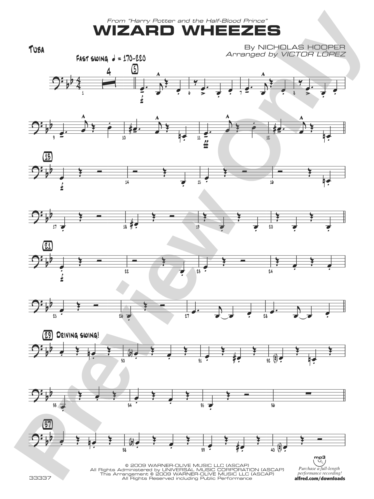 Wizard Wheezes (from Harry Potter and the Half-Blood Prince): Tuba