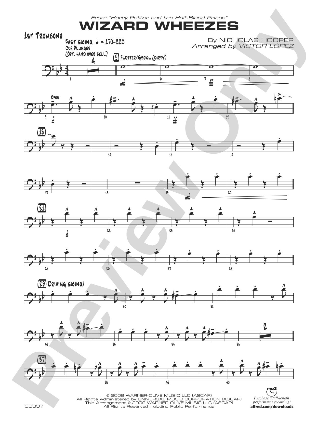 Wizard Wheezes (from Harry Potter and the Half-Blood Prince): 1st Trombone