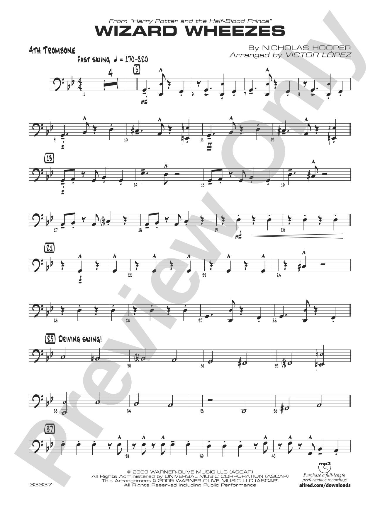 Wizard Wheezes (from Harry Potter and the Half-Blood Prince): 4th Trombone