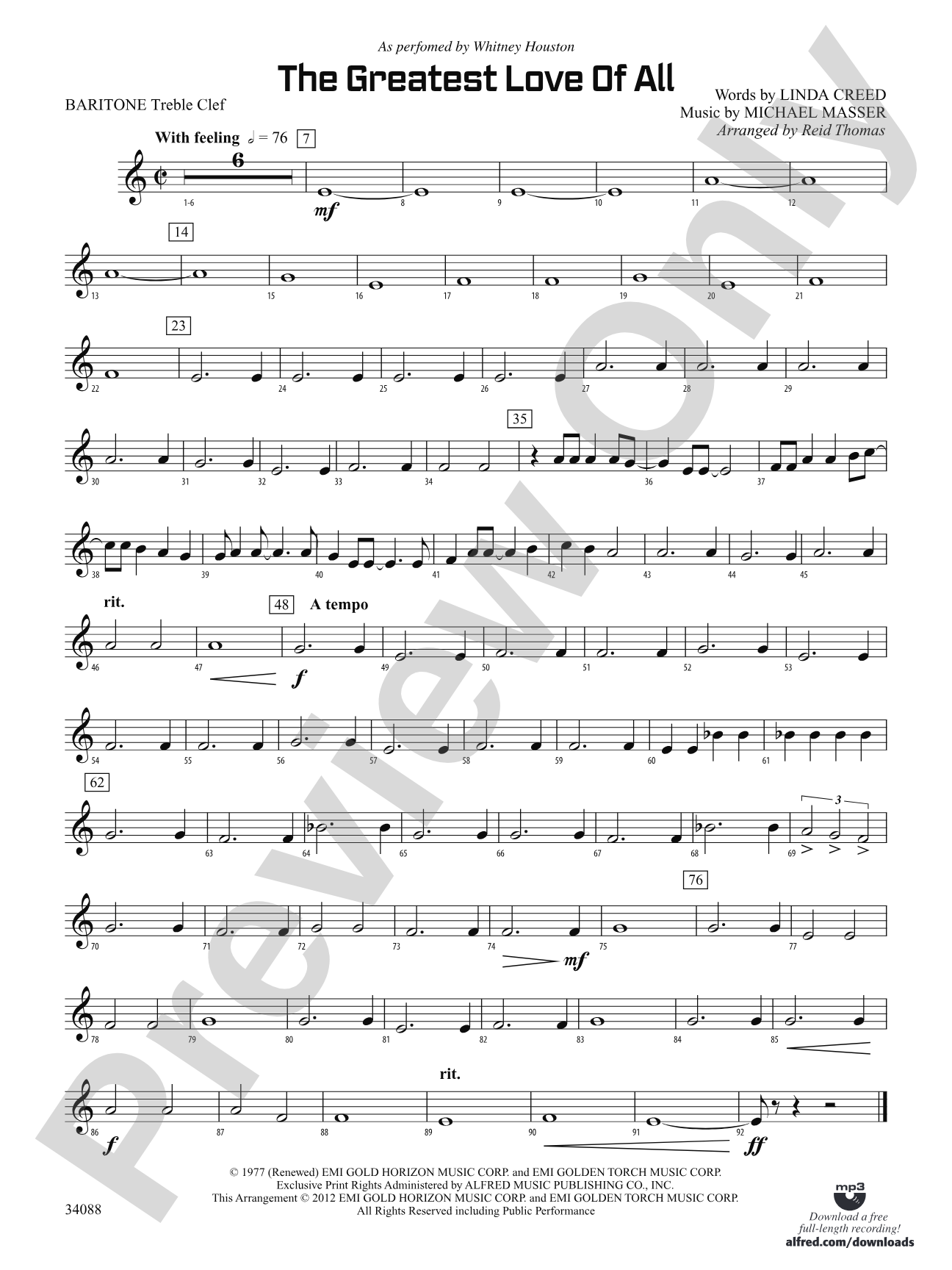 The Greatest Love of All: Baritone T.C.