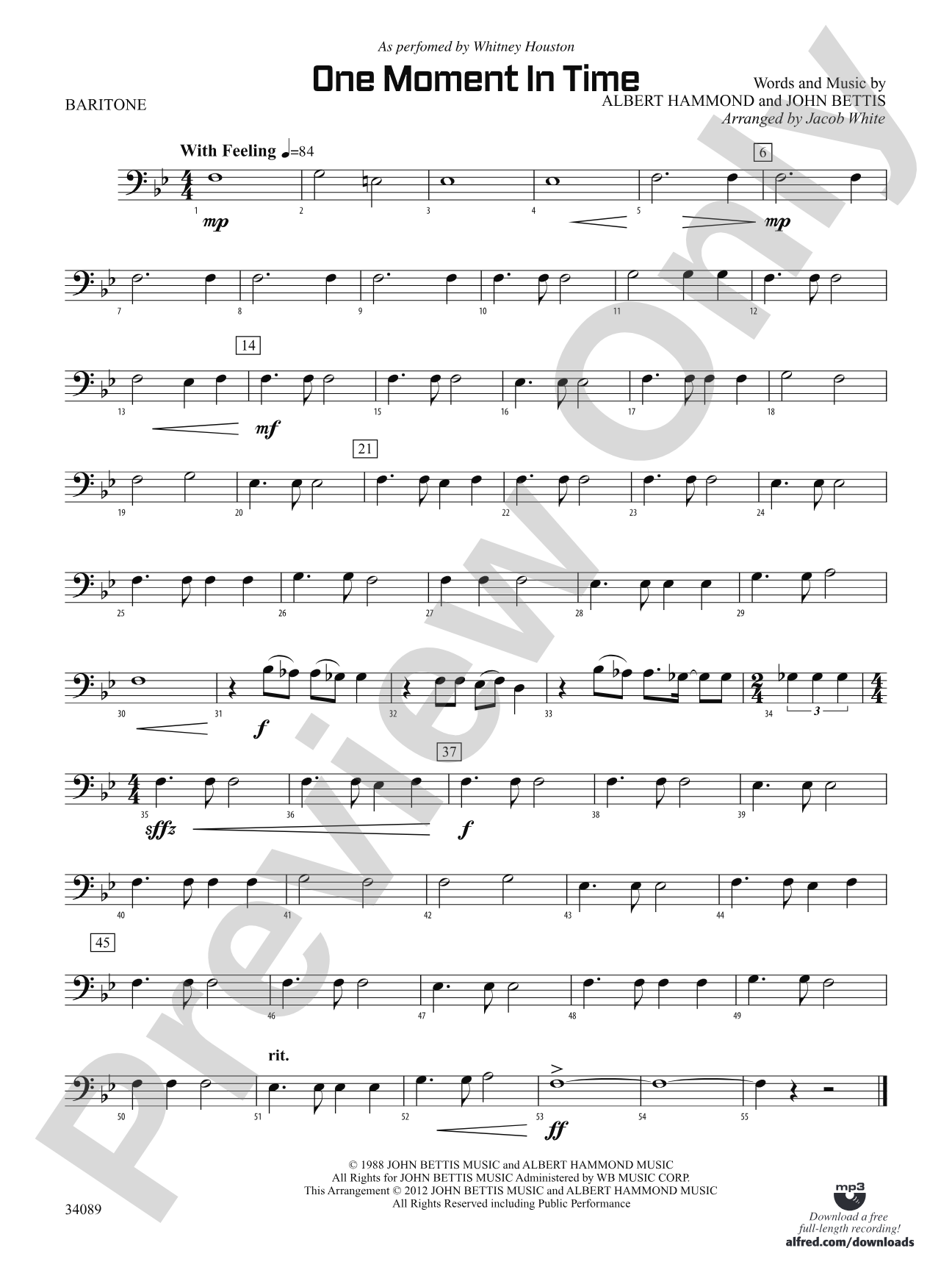 One Moment in Time: Baritone B.C.