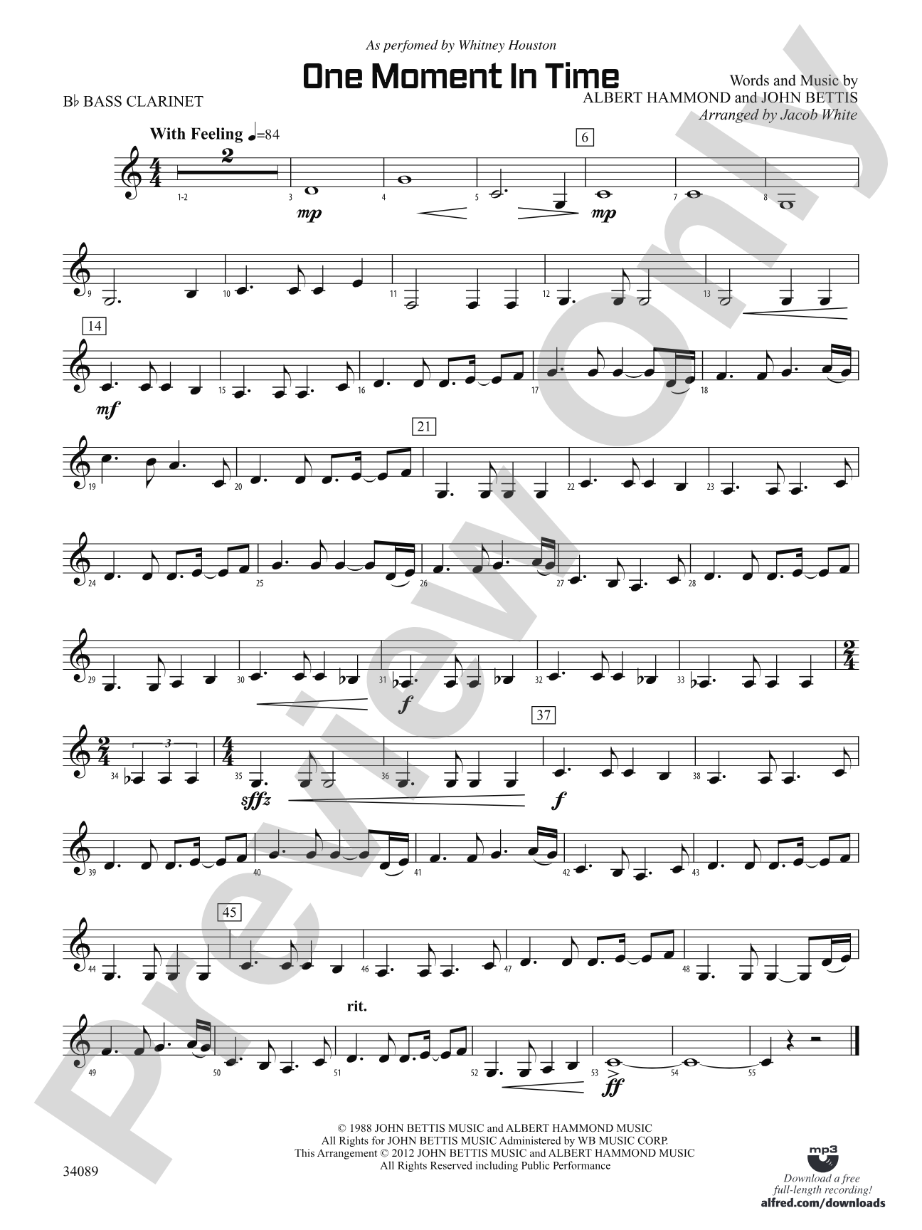 One Moment in Time: B-flat Bass Clarinet
