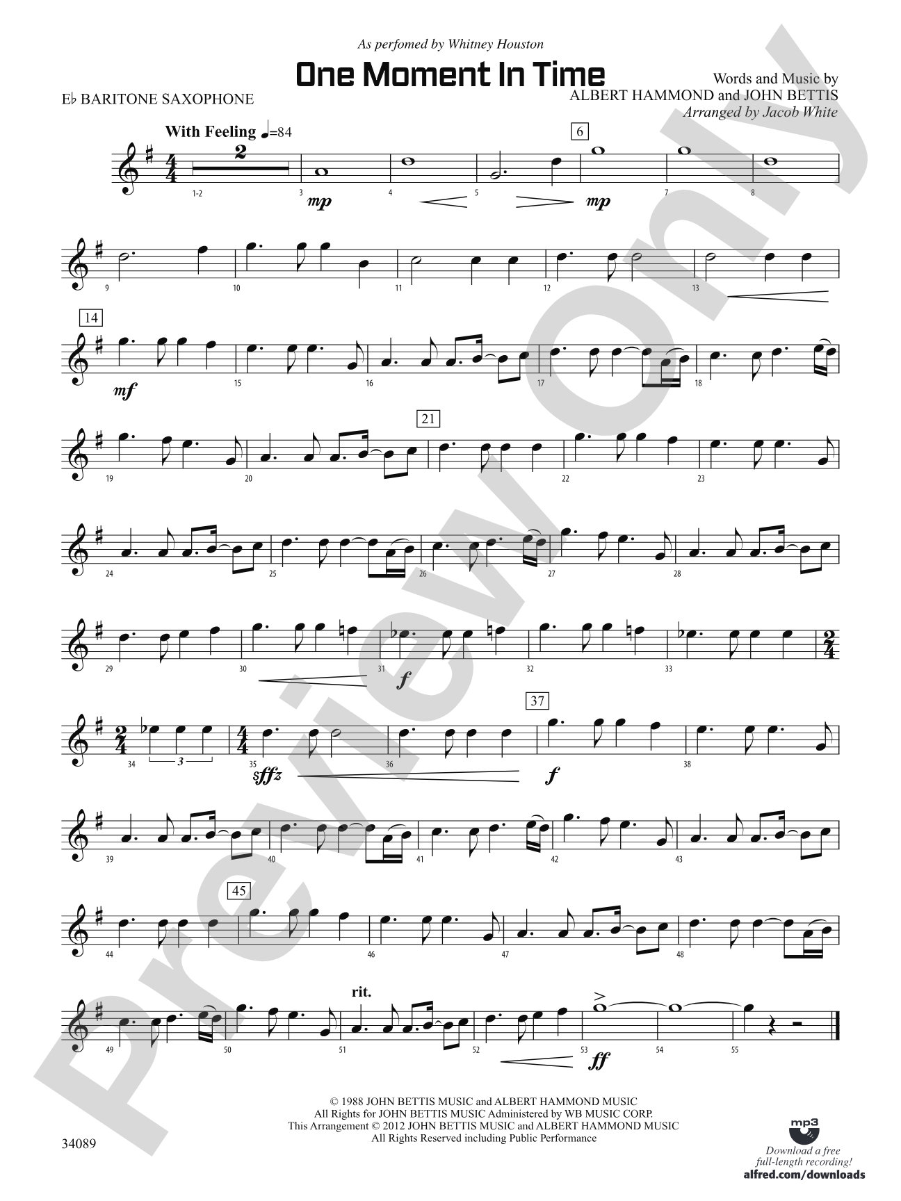 One Moment in Time: E-flat Baritone Saxophone