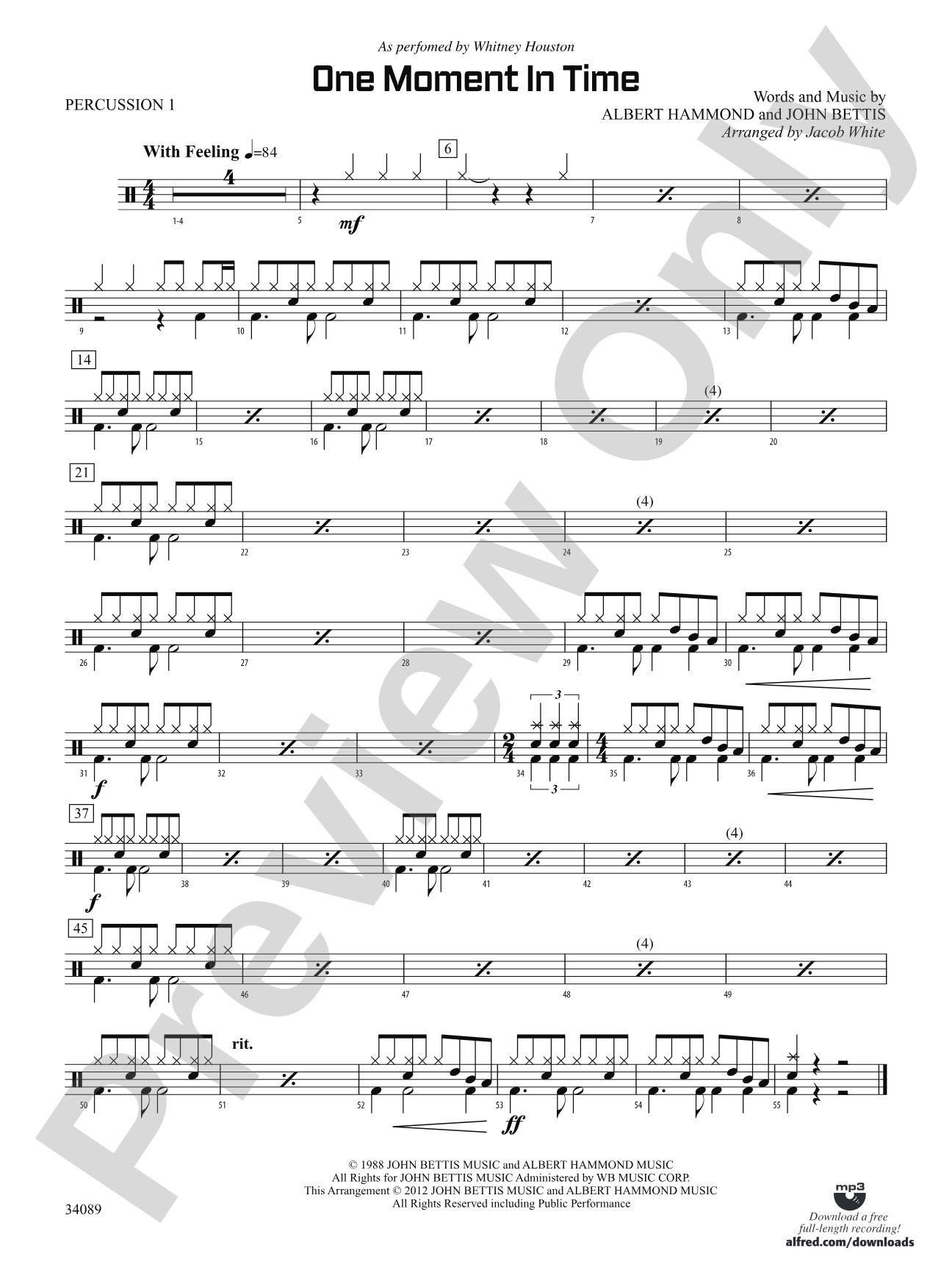 One Moment in Time: 1st Percussion