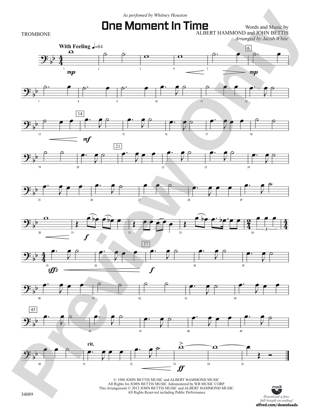 One Moment in Time: 1st Trombone