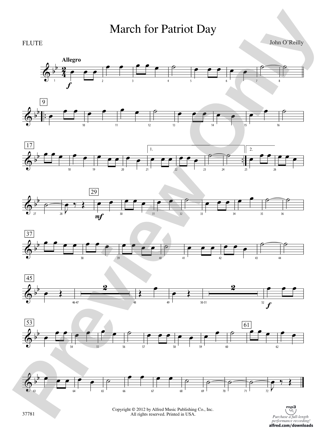 March for Patriot Day: Flute