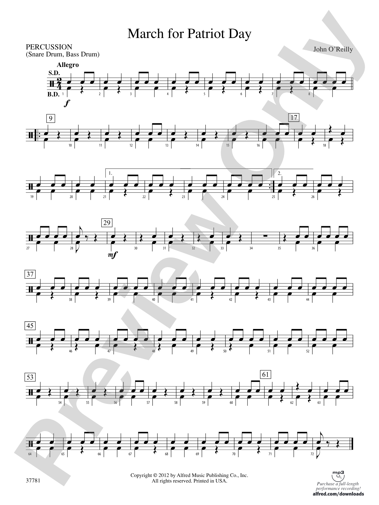 March for Patriot Day: 1st Percussion