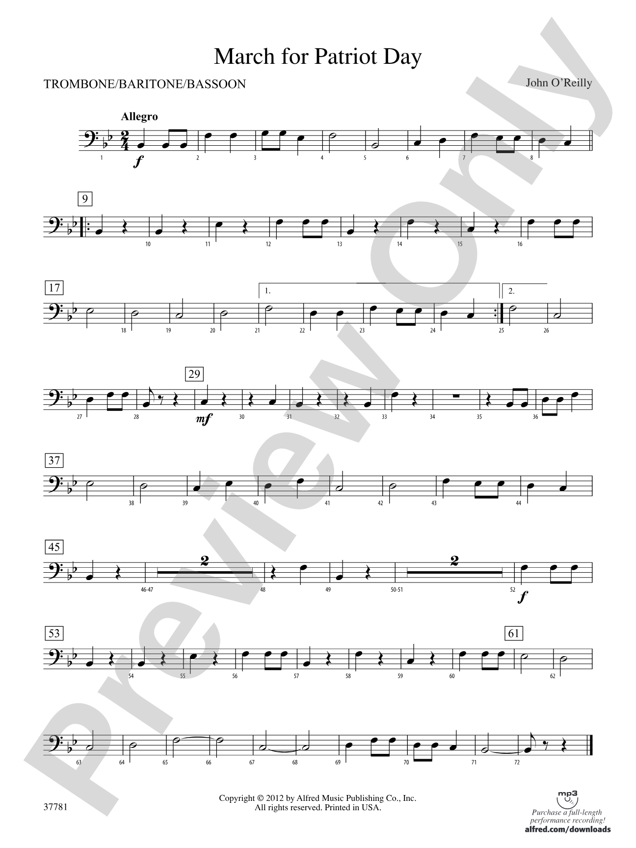 March for Patriot Day: 1st Trombone