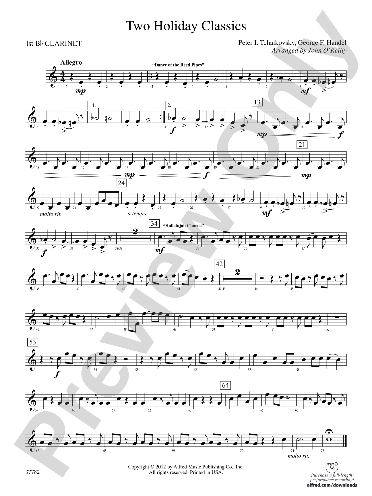 Two Holiday Classics: 1st B-flat Clarinet