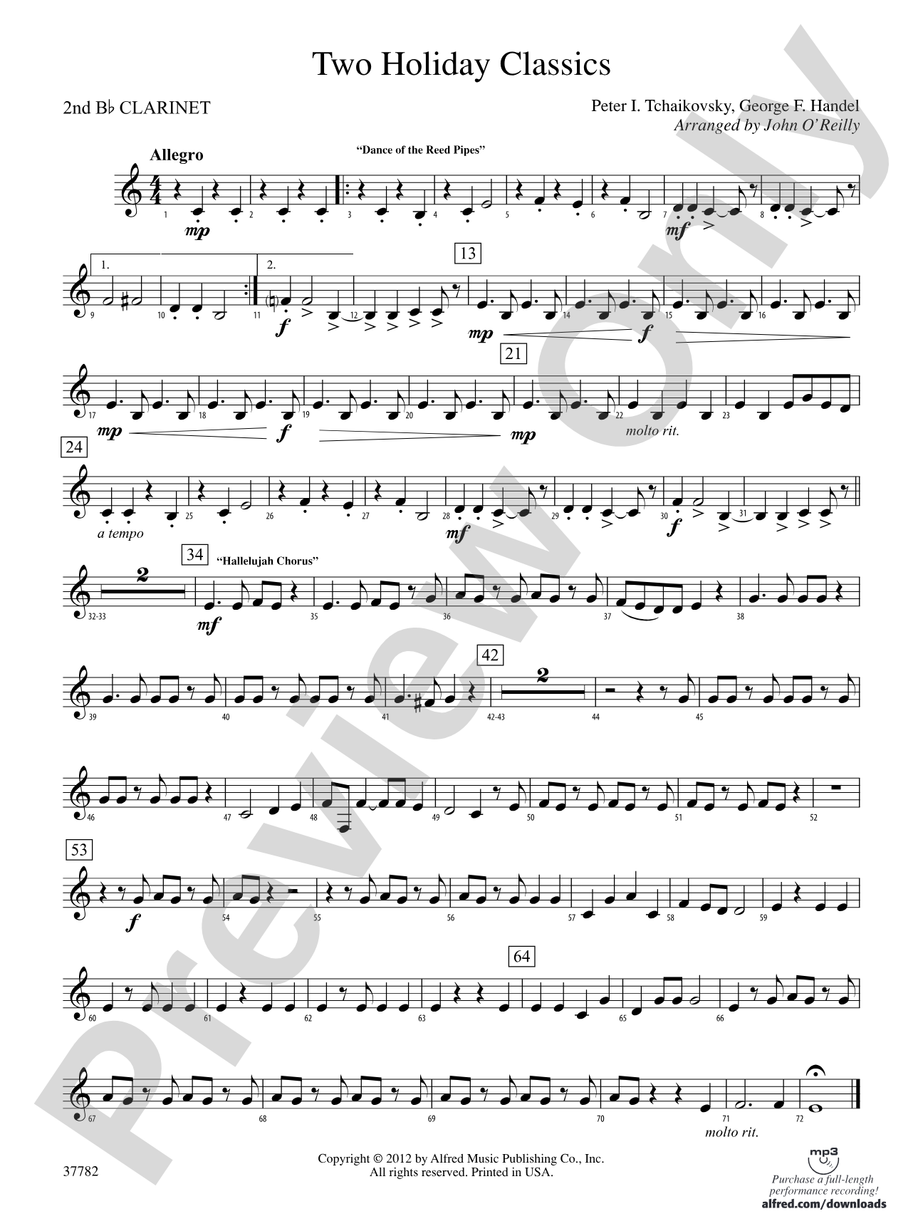 Two Holiday Classics: 2nd B-flat Clarinet
