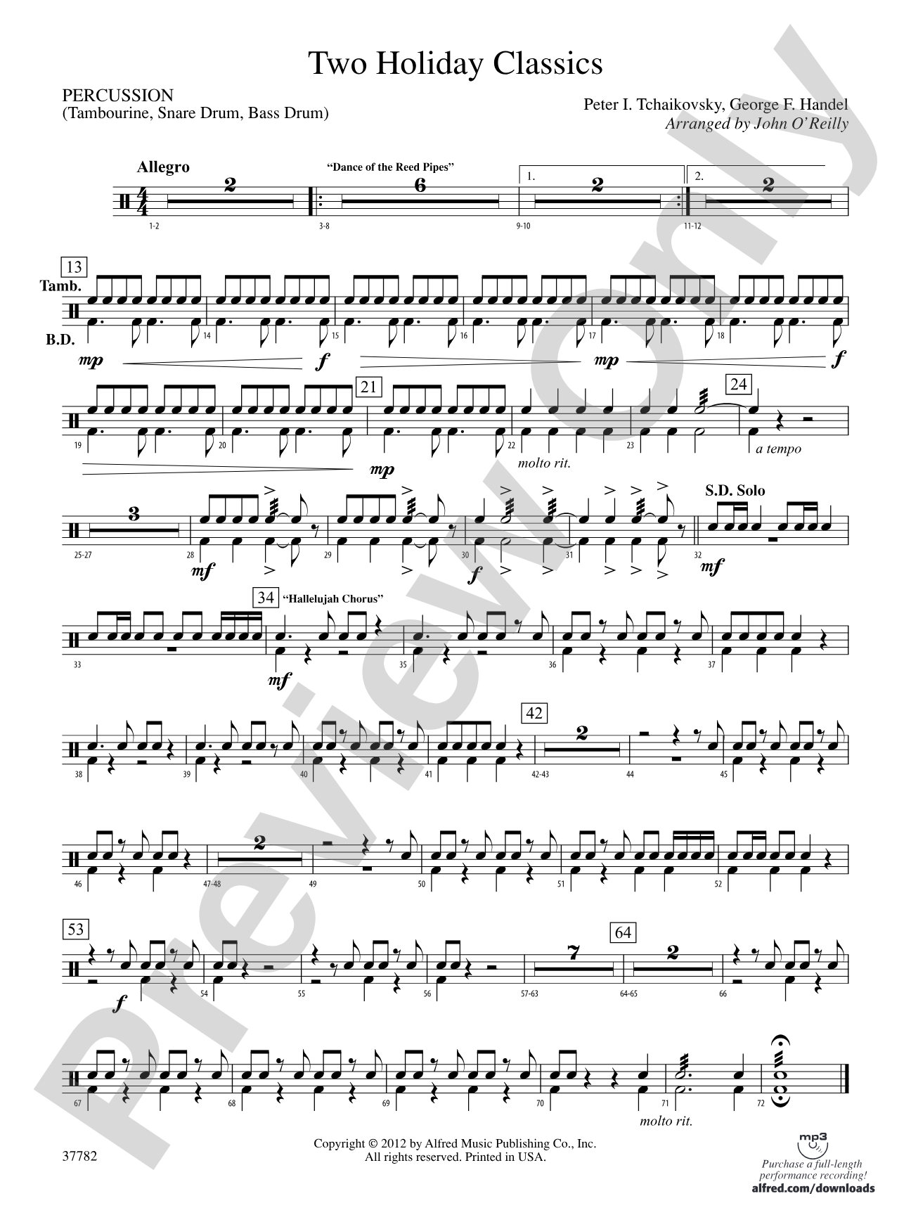 Two Holiday Classics: 1st Percussion