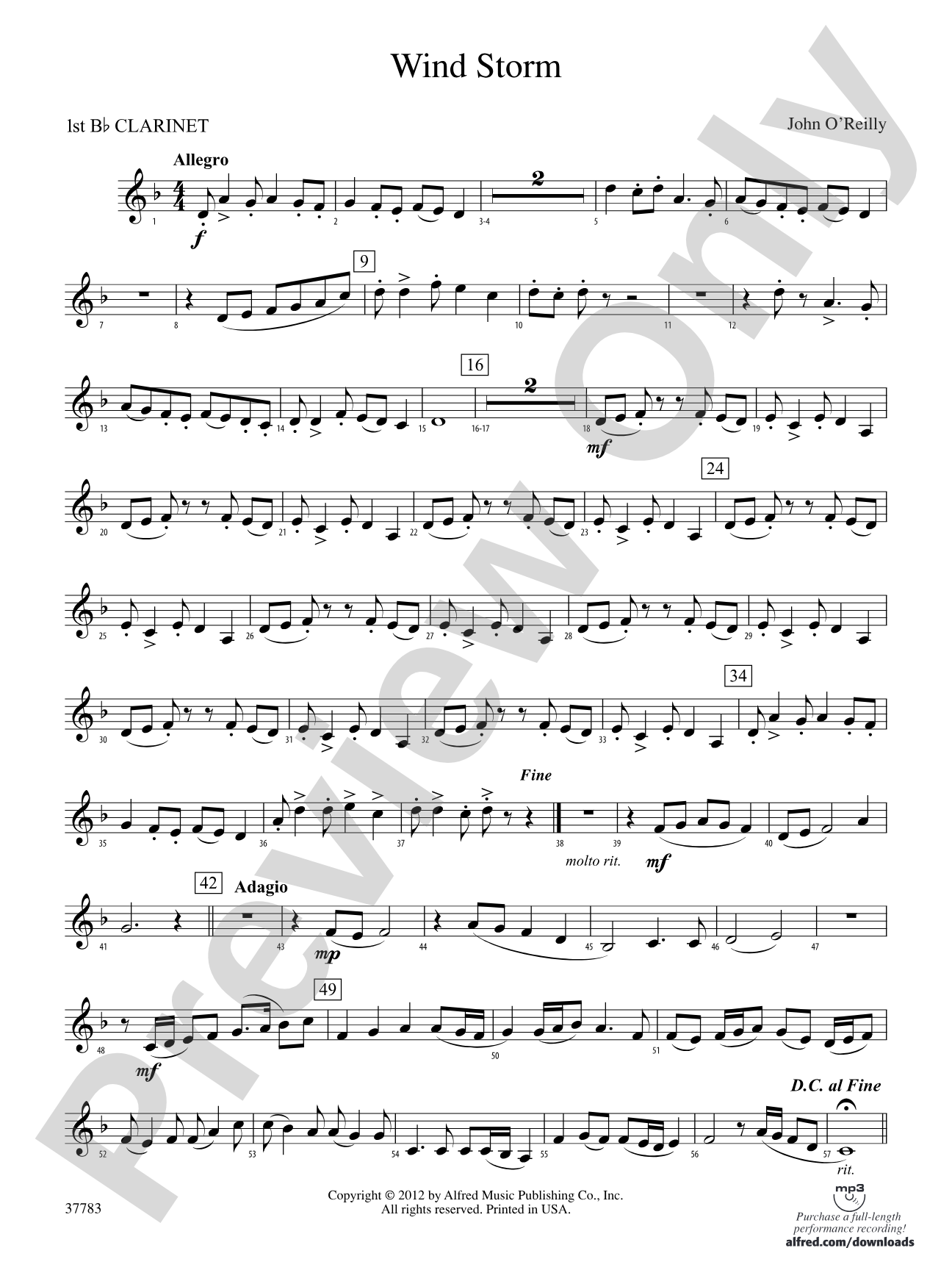 Wind Storm: 1st B-flat Clarinet