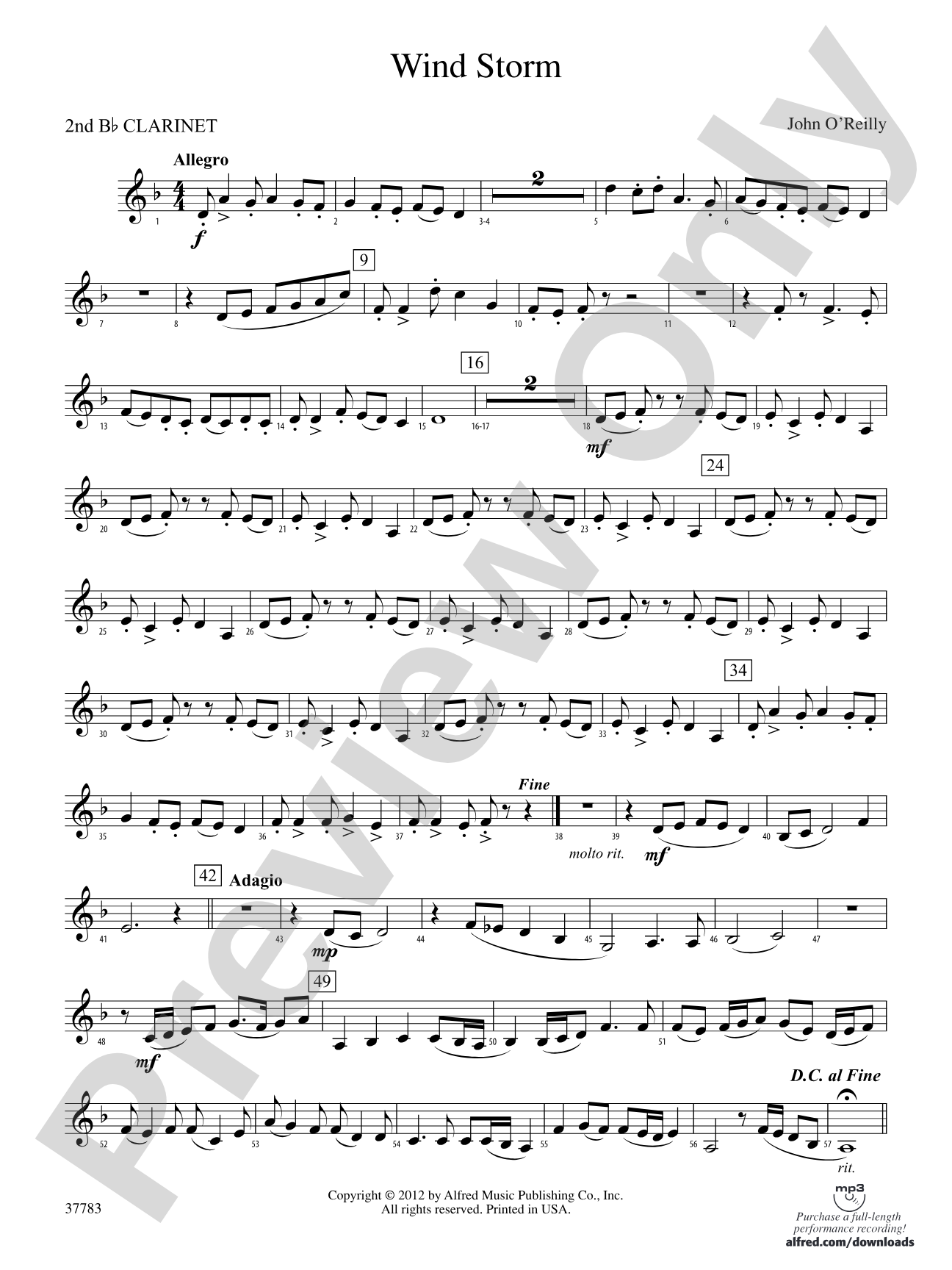 Wind Storm: 2nd B-flat Clarinet