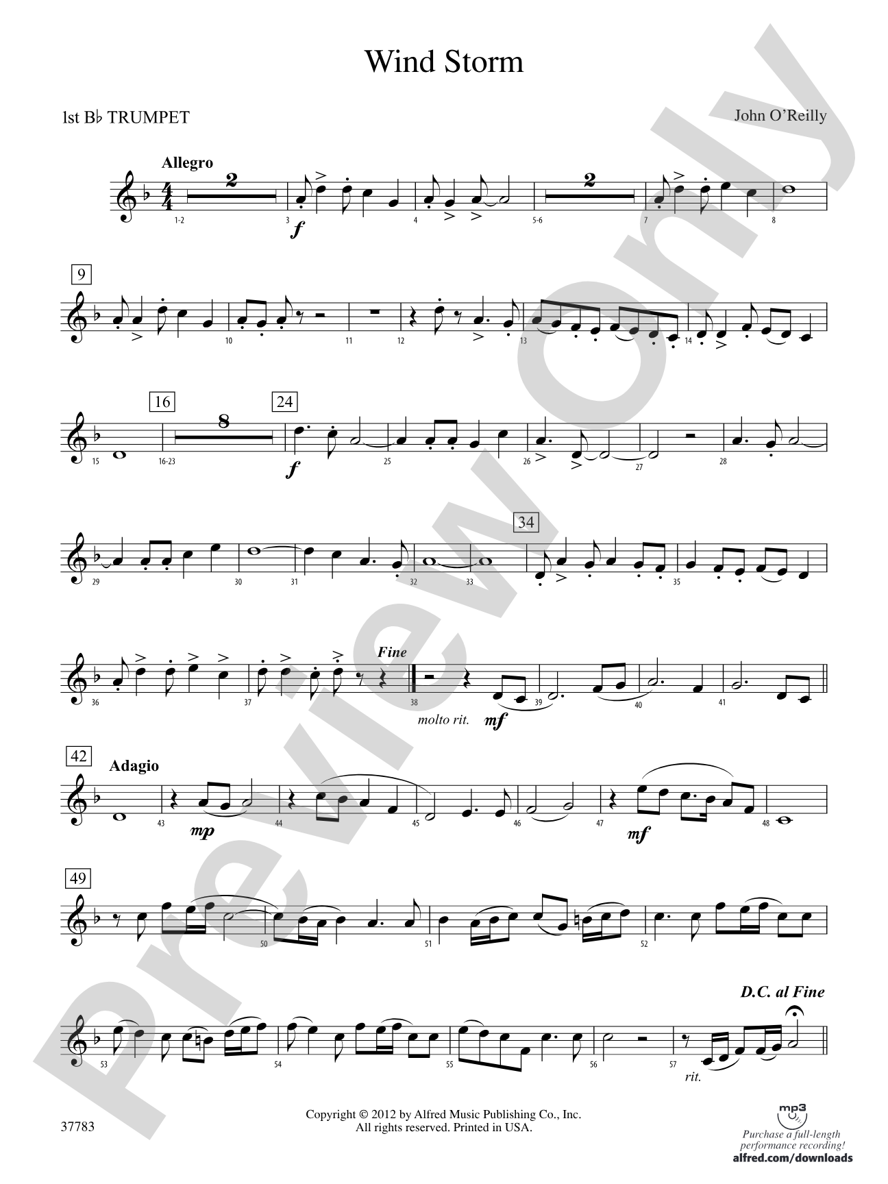 Wind Storm: 1st B-flat Trumpet