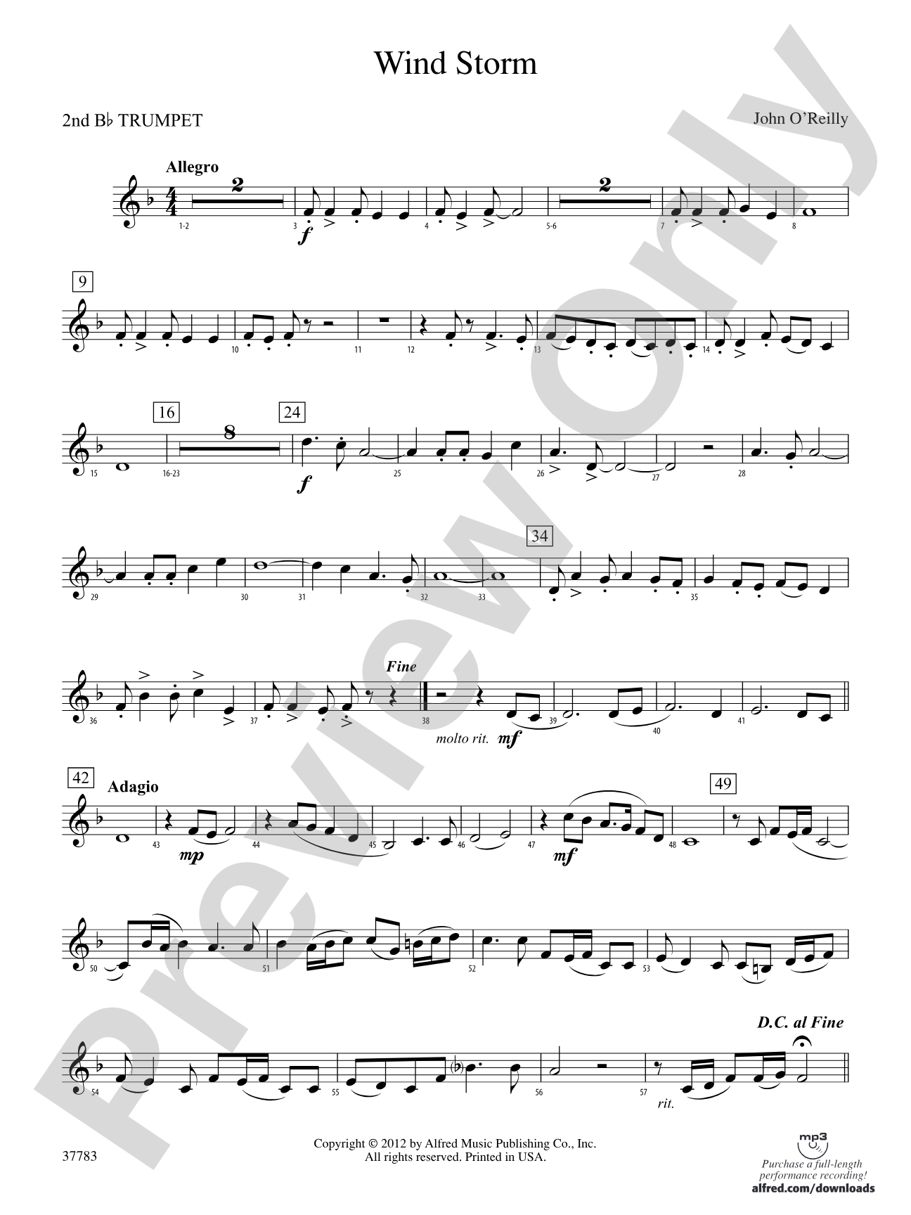 Wind Storm: 2nd B-flat Trumpet