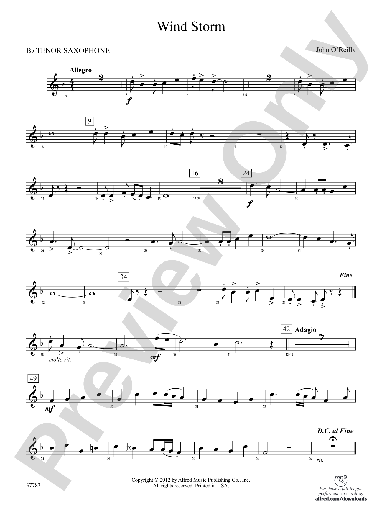 Wind Storm: B-flat Tenor Saxophone