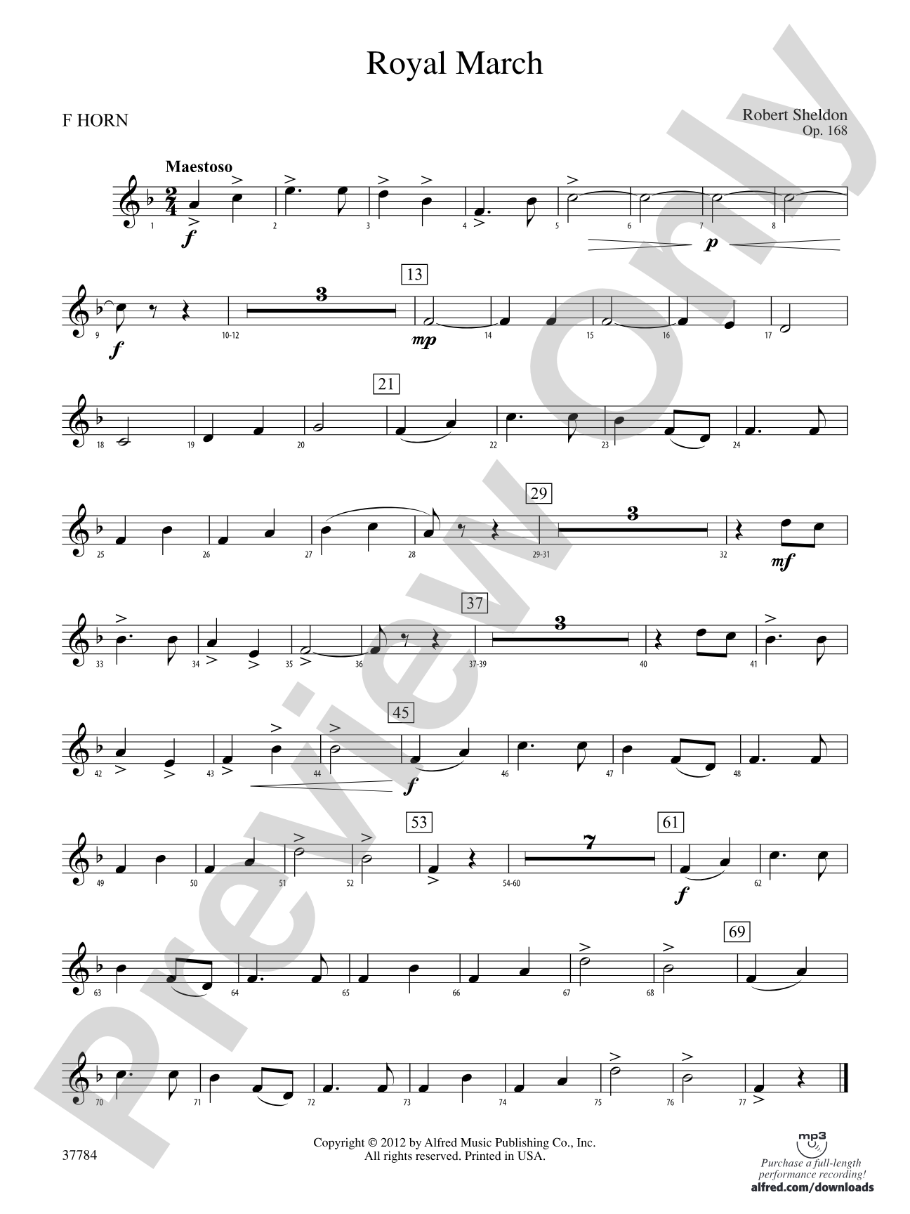 Royal March: 1st F Horn