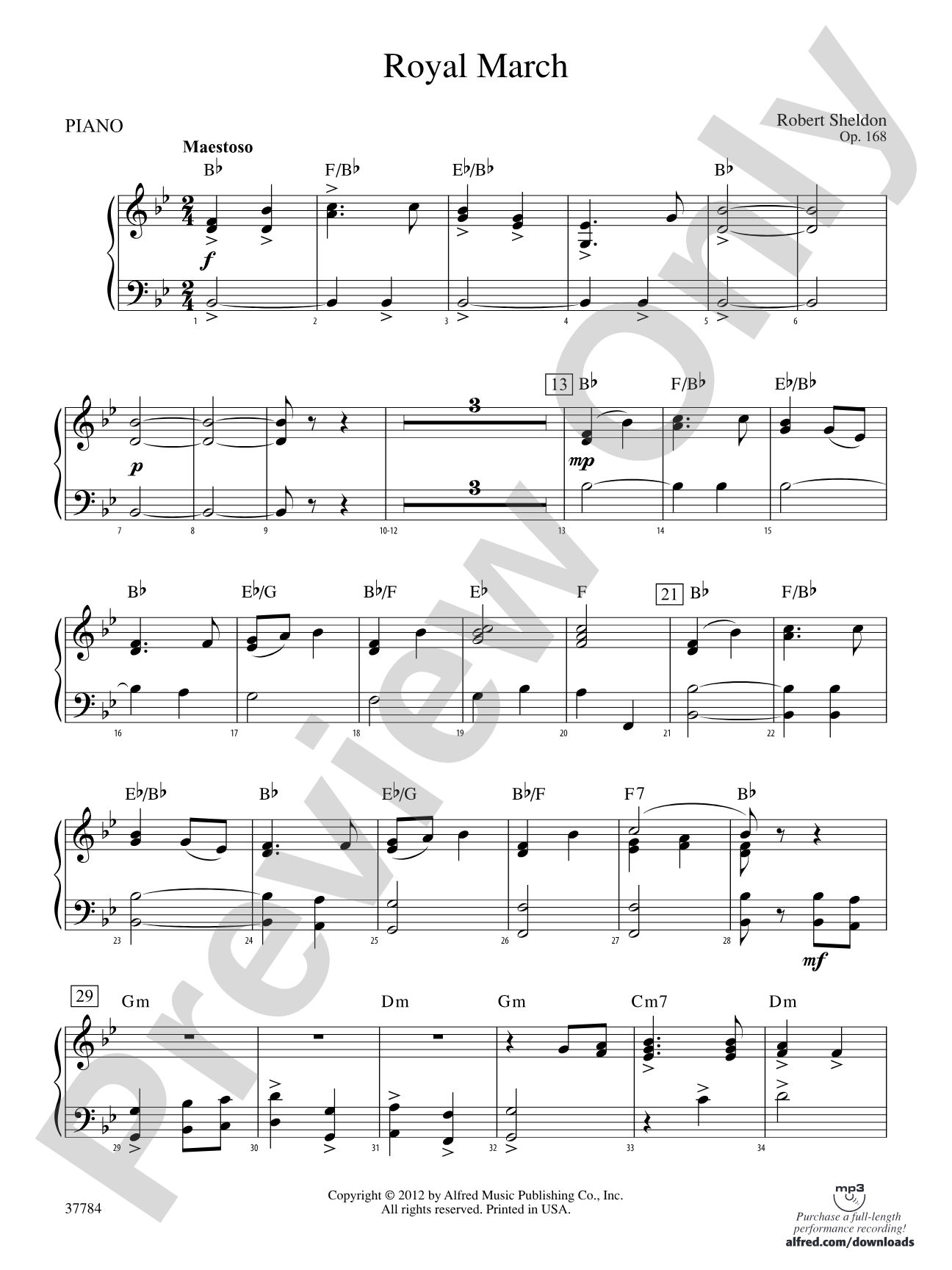 Royal March: Piano Accompaniment