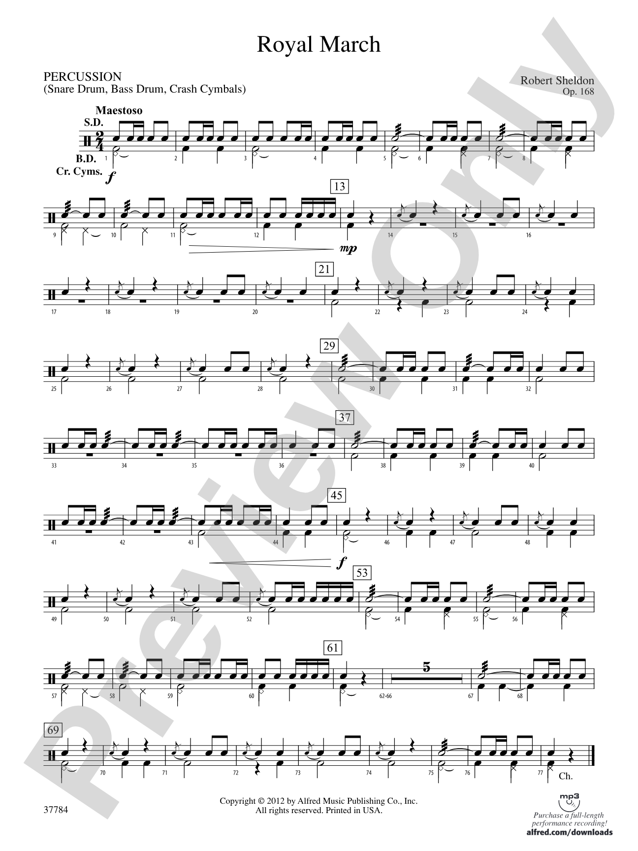 Royal March: 1st Percussion