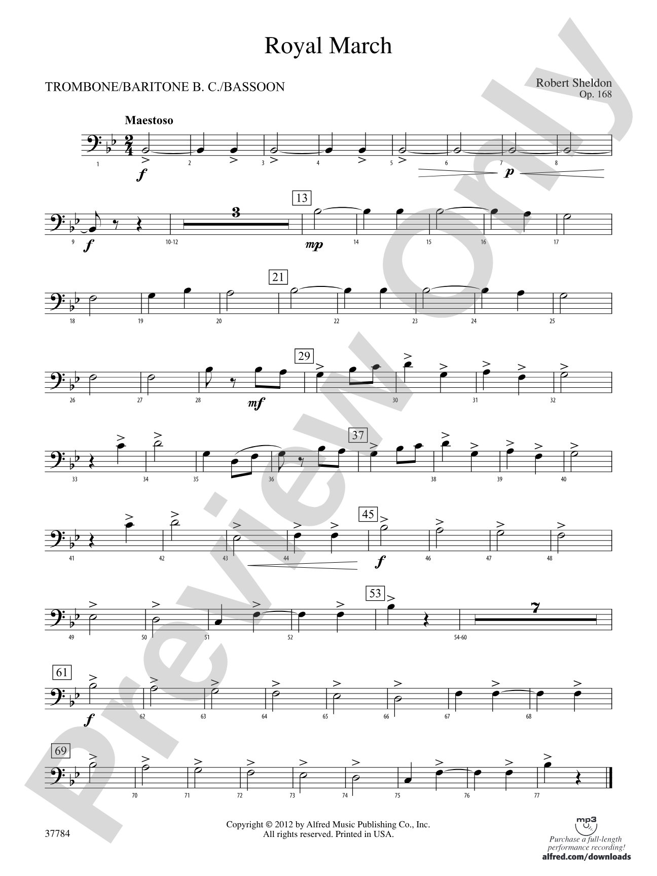 Royal March: 1st Trombone