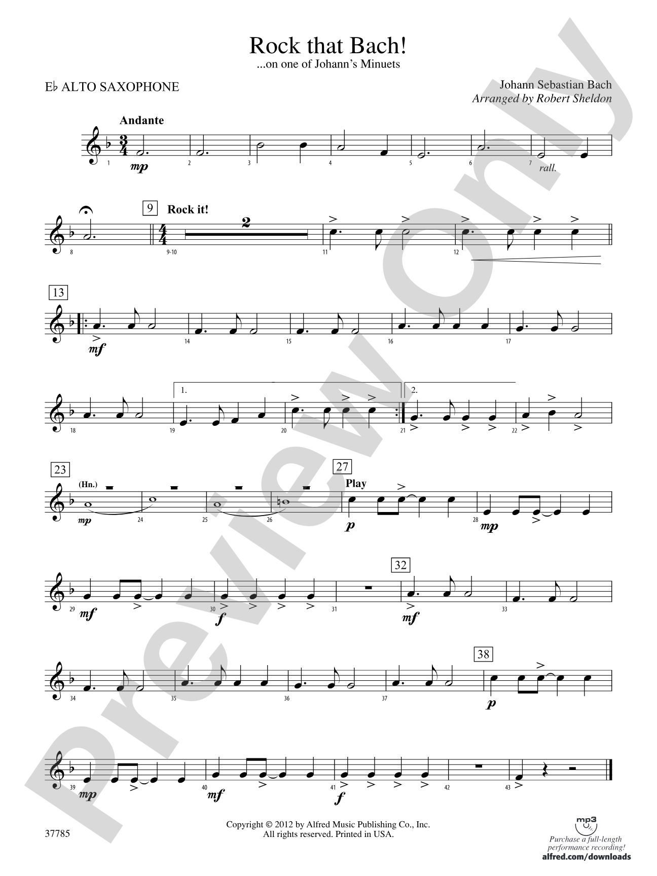 Rock That Bach!: E-flat Alto Saxophone