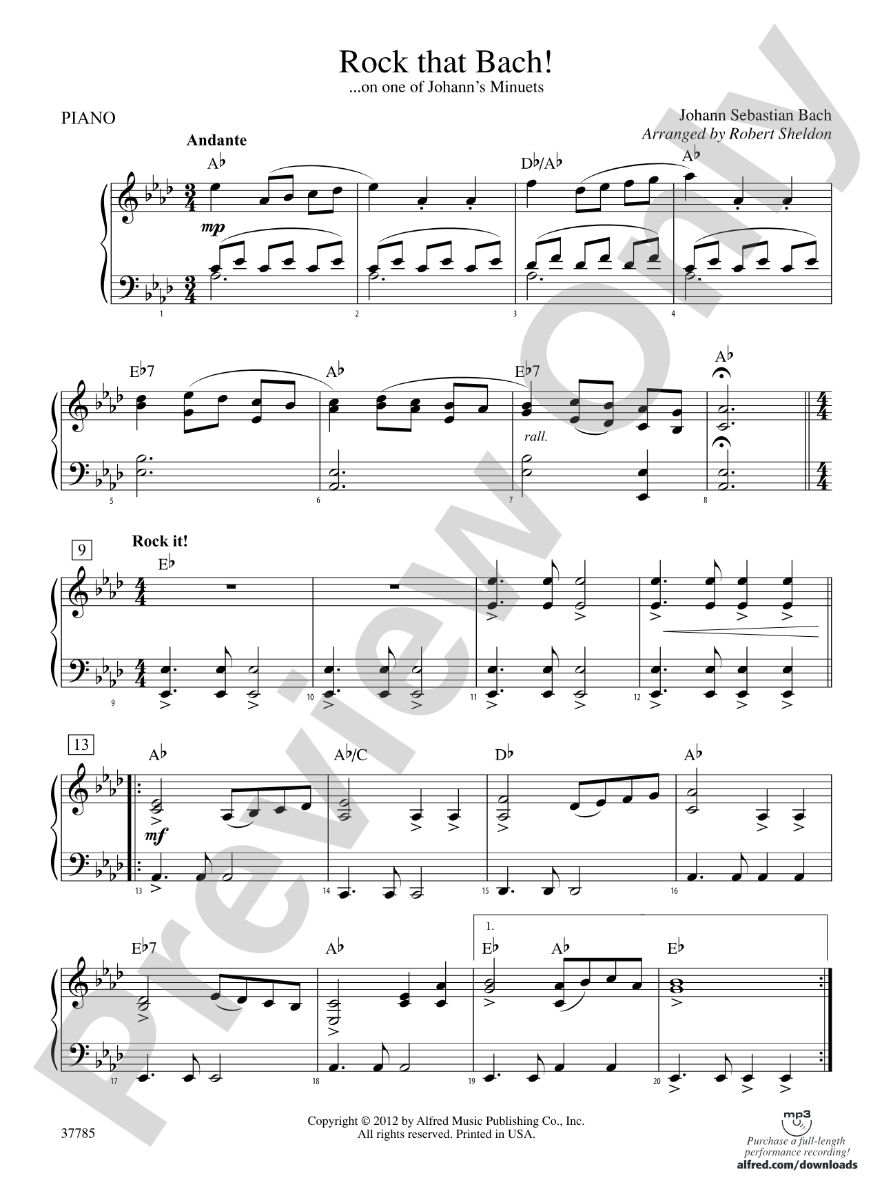 Rock That Bach!: Piano Accompaniment
