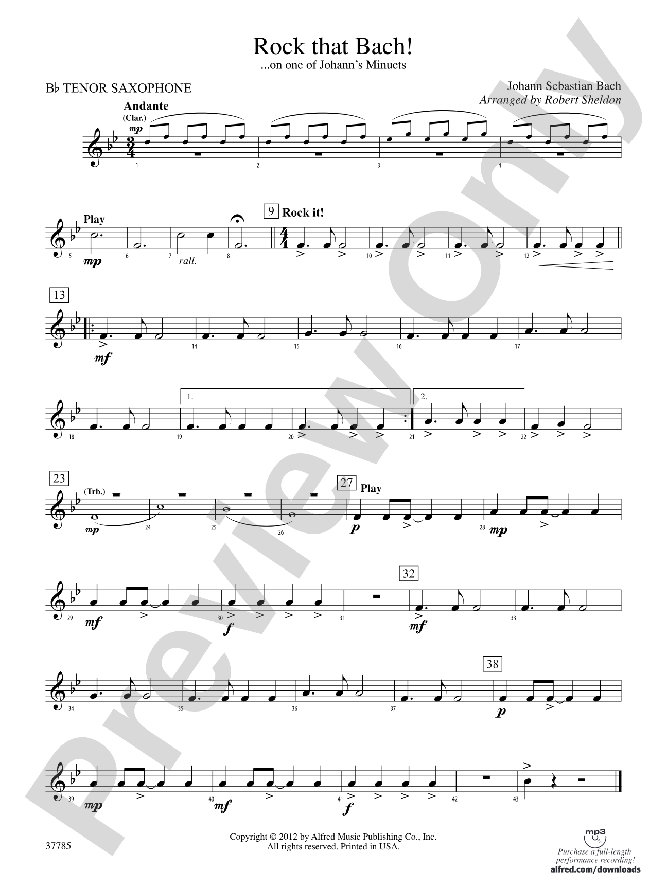 Rock That Bach!: B-flat Tenor Saxophone