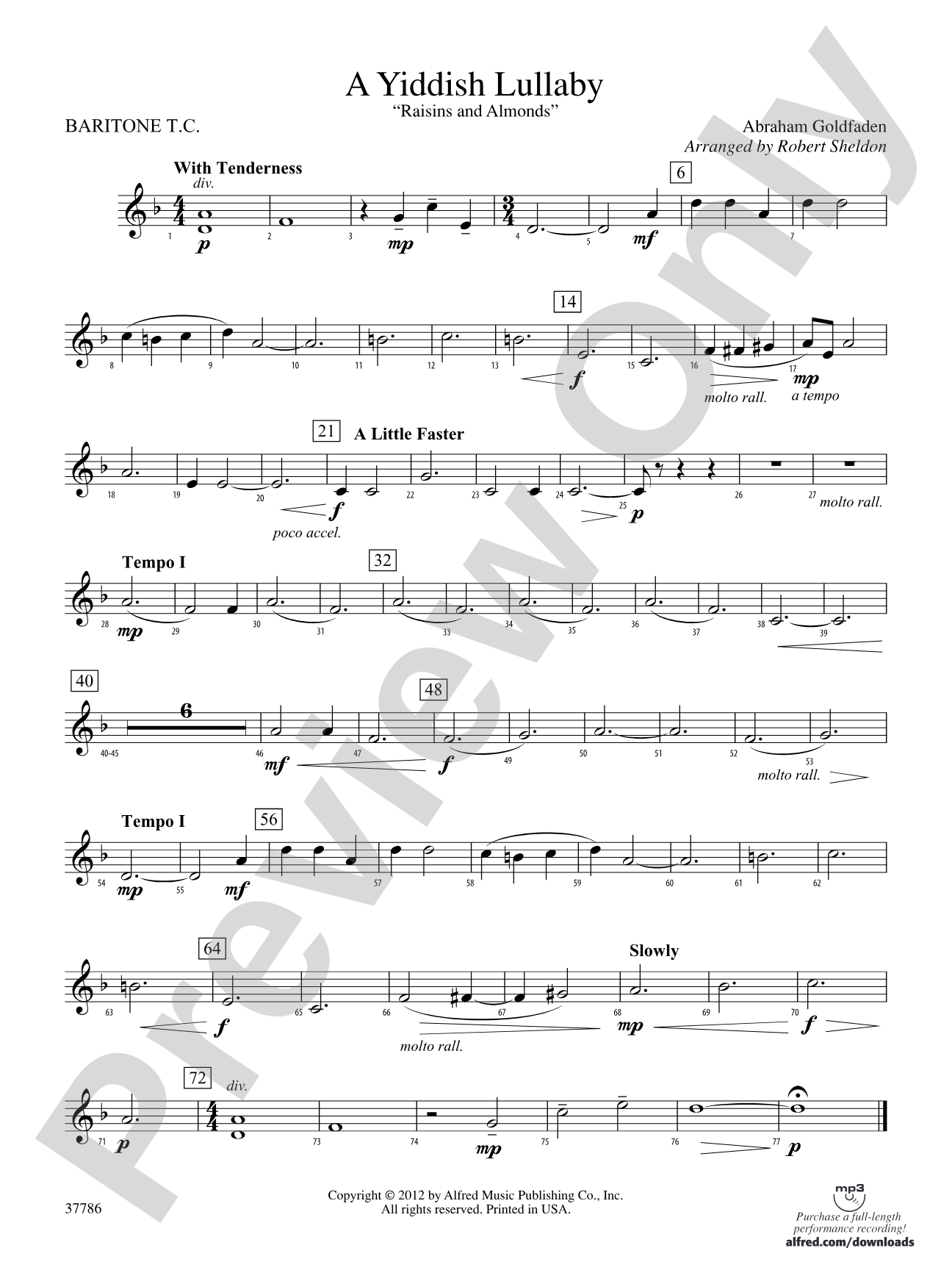 A Yiddish Lullaby: Baritone T.C.