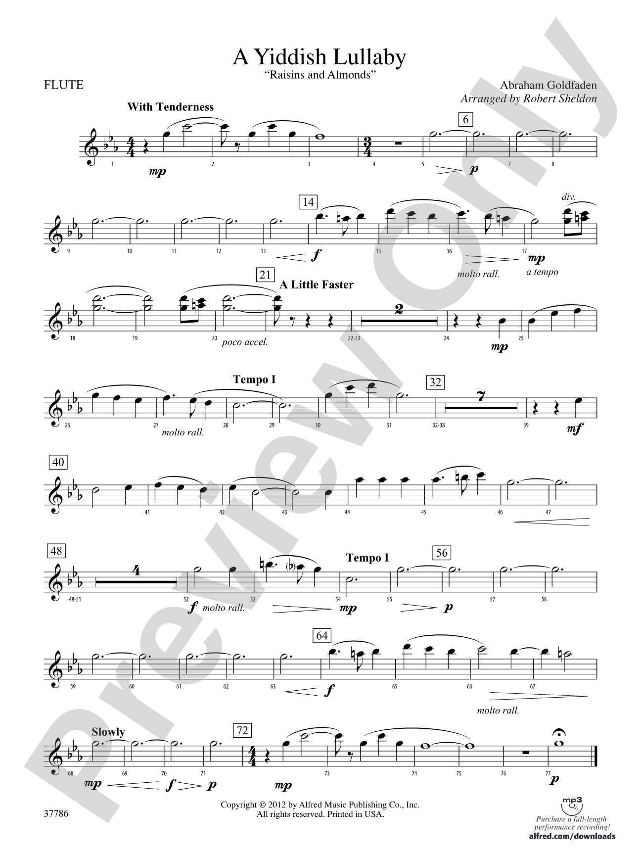 A Yiddish Lullaby: Flute