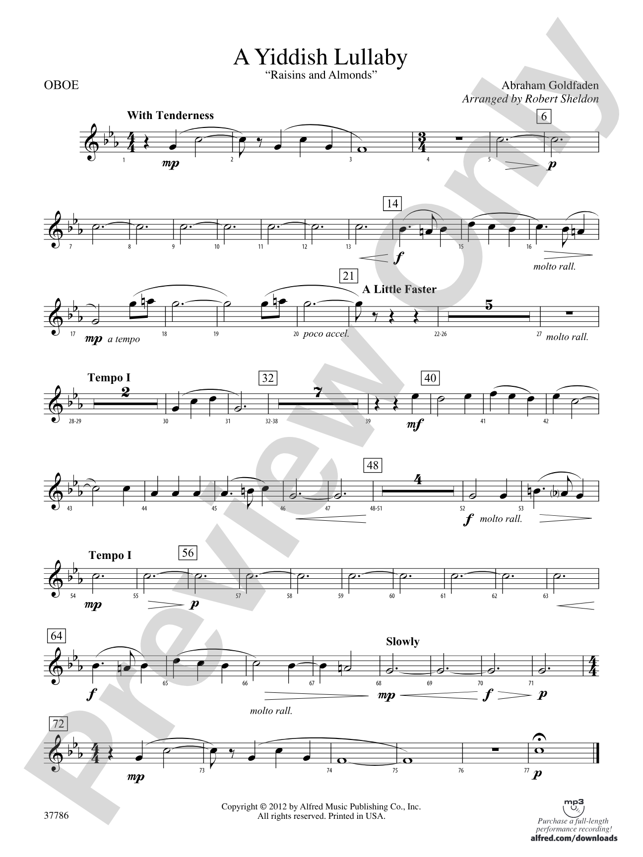 A Yiddish Lullaby: Oboe