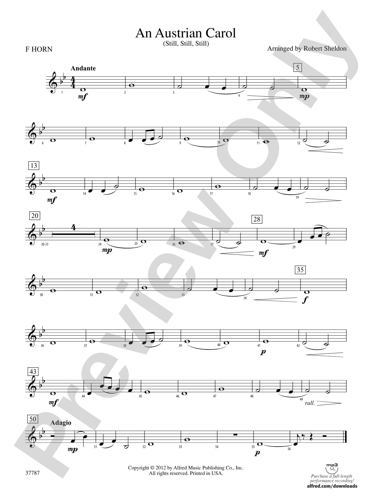 An Austrian Carol: 1st F Horn