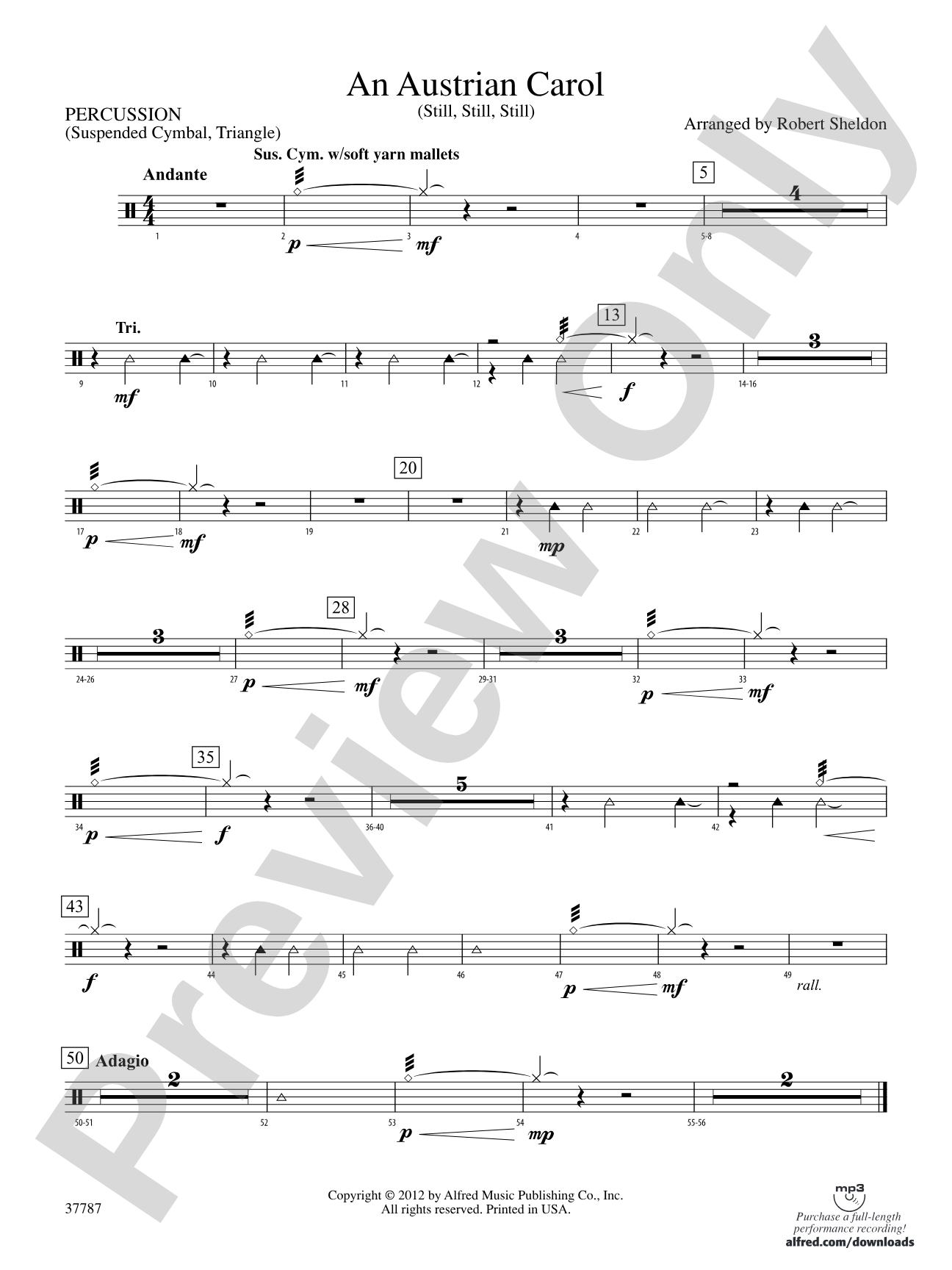An Austrian Carol: 1st Percussion