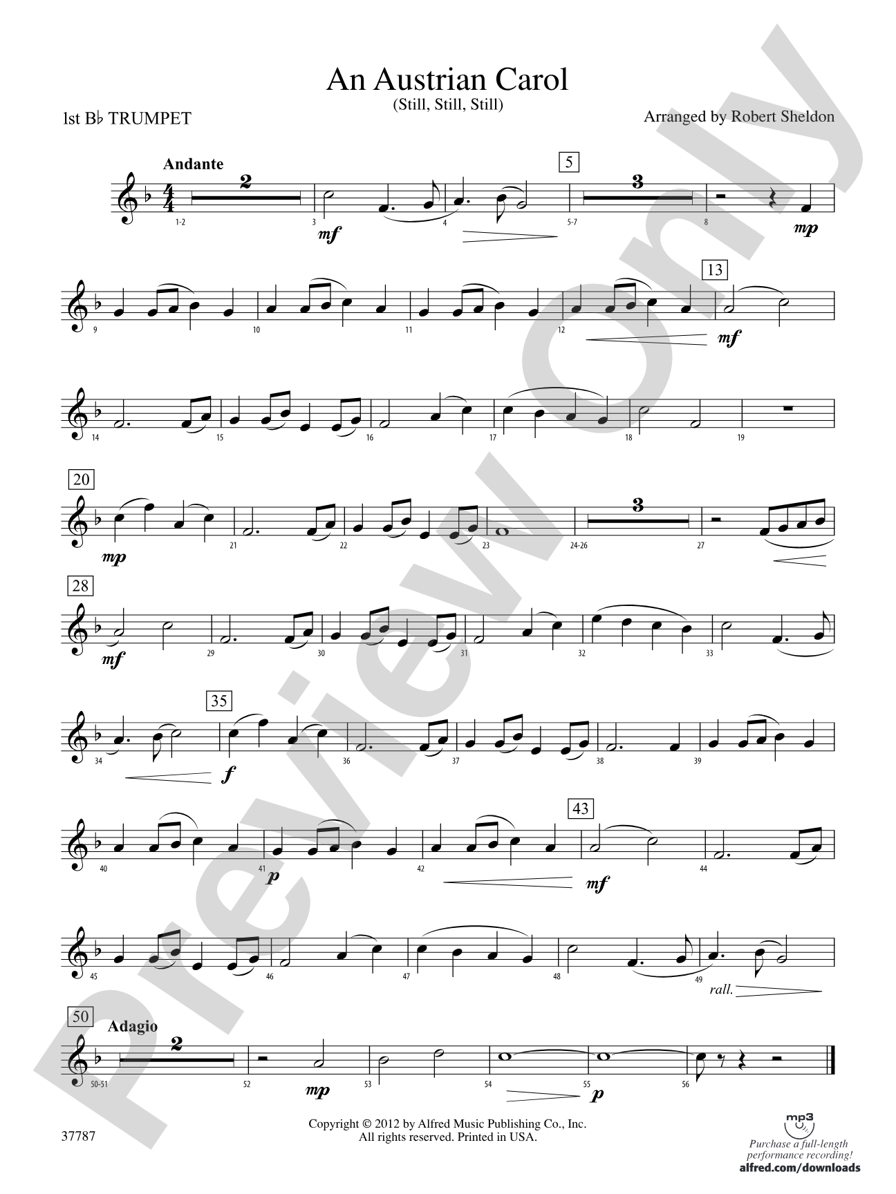An Austrian Carol: 1st B-flat Trumpet