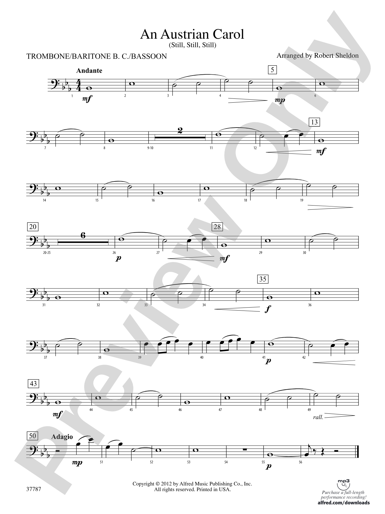 An Austrian Carol: 1st Trombone