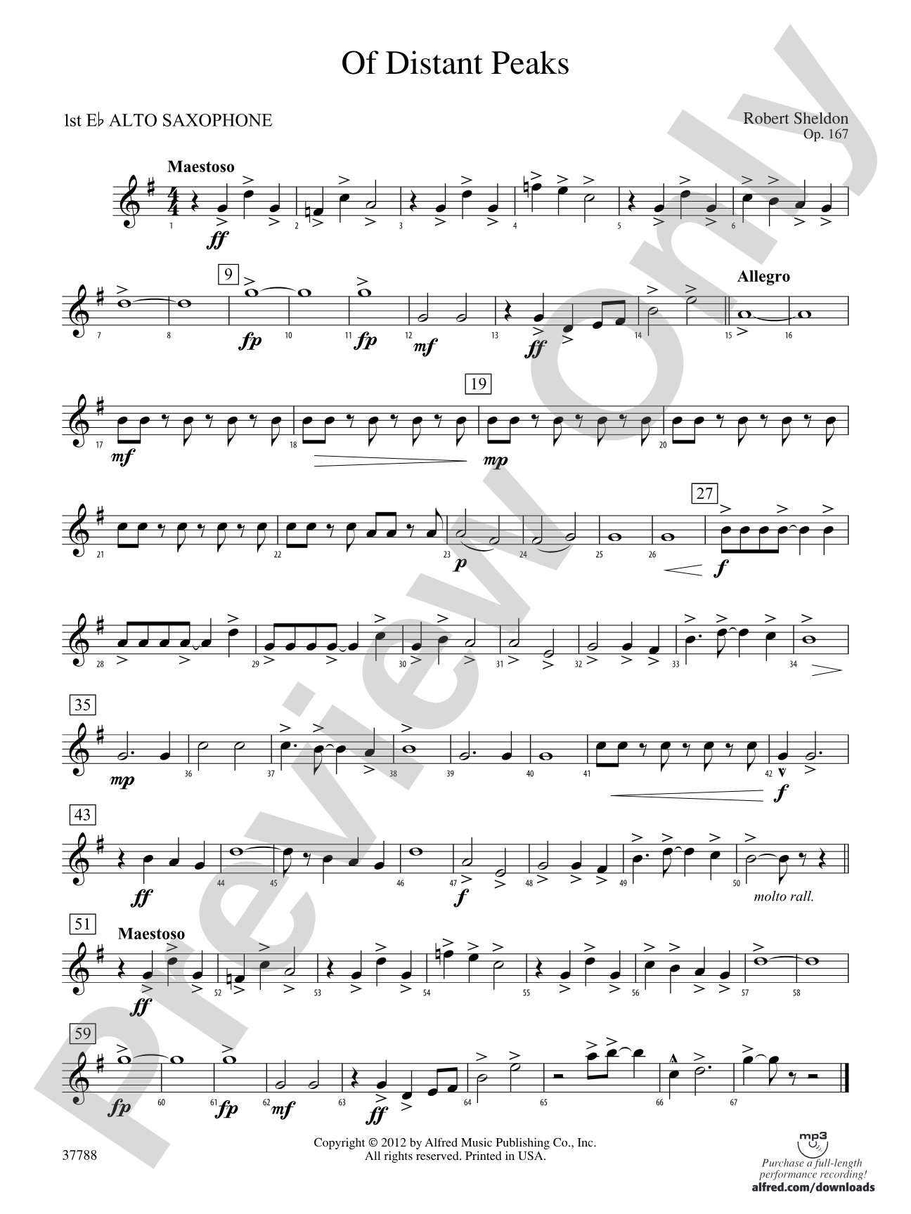 Of Distant Peaks: E-flat Alto Saxophone